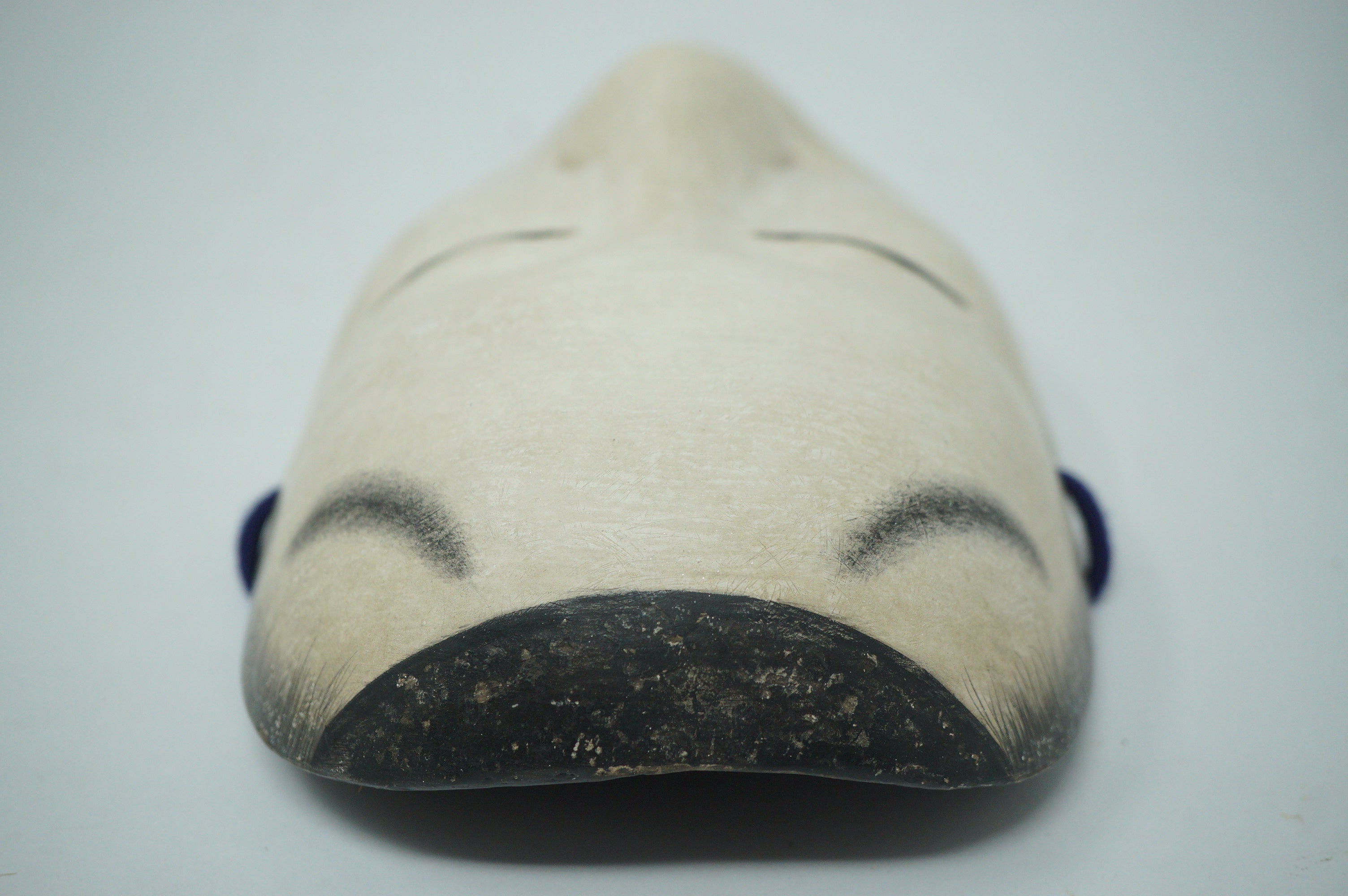 Japanese Kantan Otoko Noh Theater Wooden Mask in Silk Bag Original from Japan 1227F6