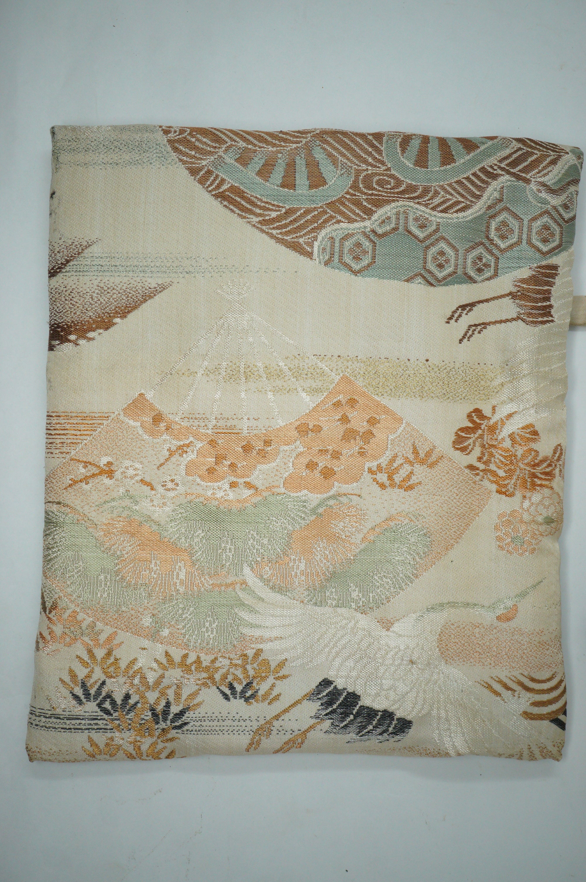 Japanese Kantan Otoko Noh Theater Wooden Mask in Silk Bag Original from Japan 1227F6