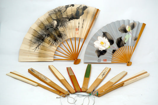 Japanese Sensu Folding Fan Collection x10 Vintage Original 扇子 from Japan 1127D7