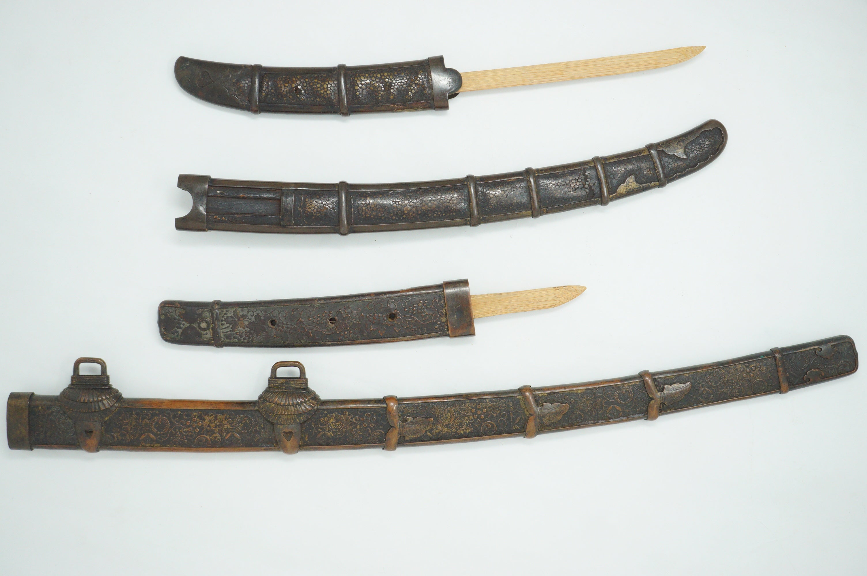 Japanese Tanto & Tachi Daisho Decoration Sword Set Edo-Meiji Originals from Japan 0331G7