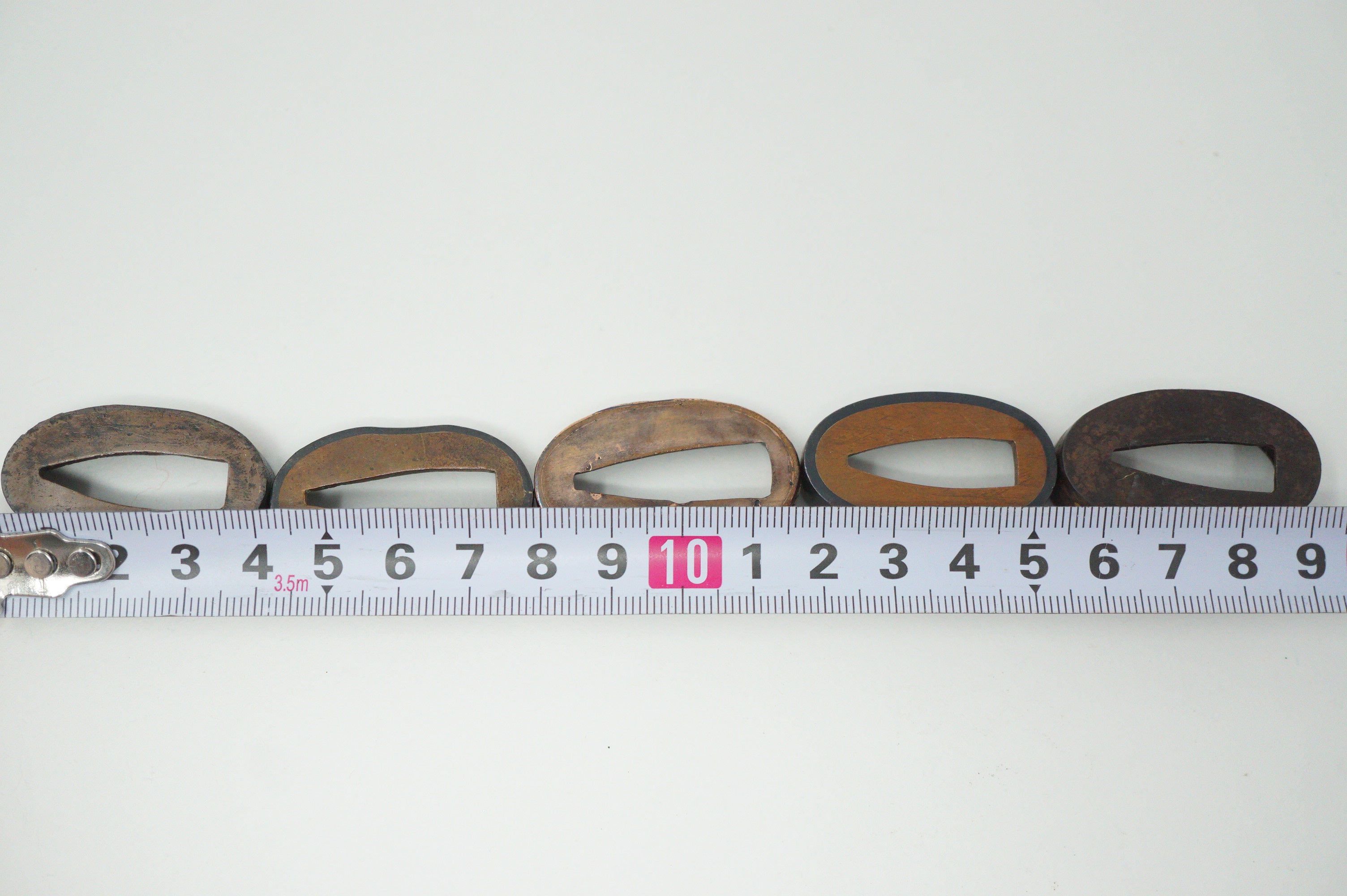 Japanese Fuchi Collection x5 Sword Parts Set with Unique Designs 0706D8