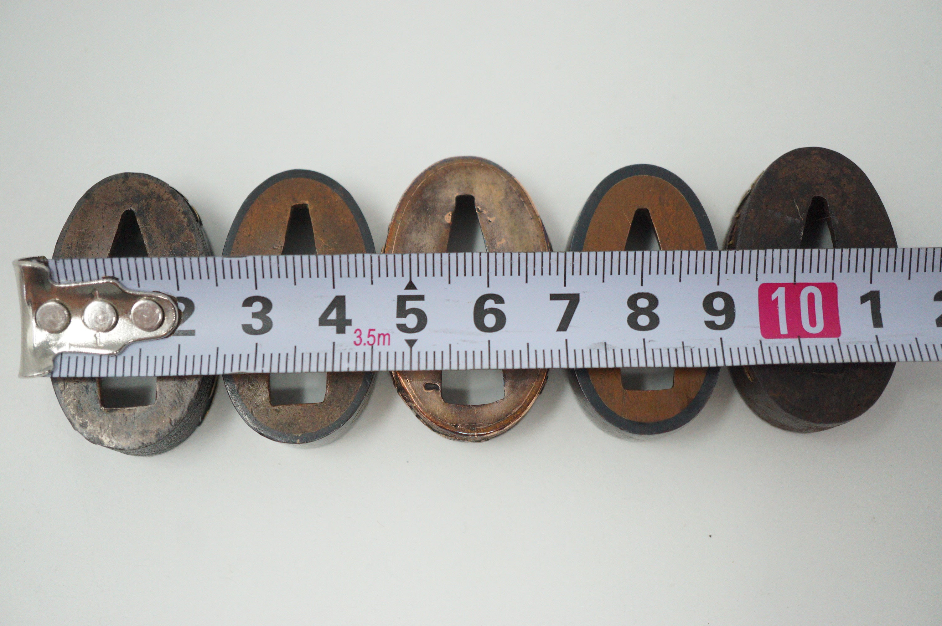 Japanese Fuchi Collection x5 Sword Parts Set with Unique Designs 0706D8