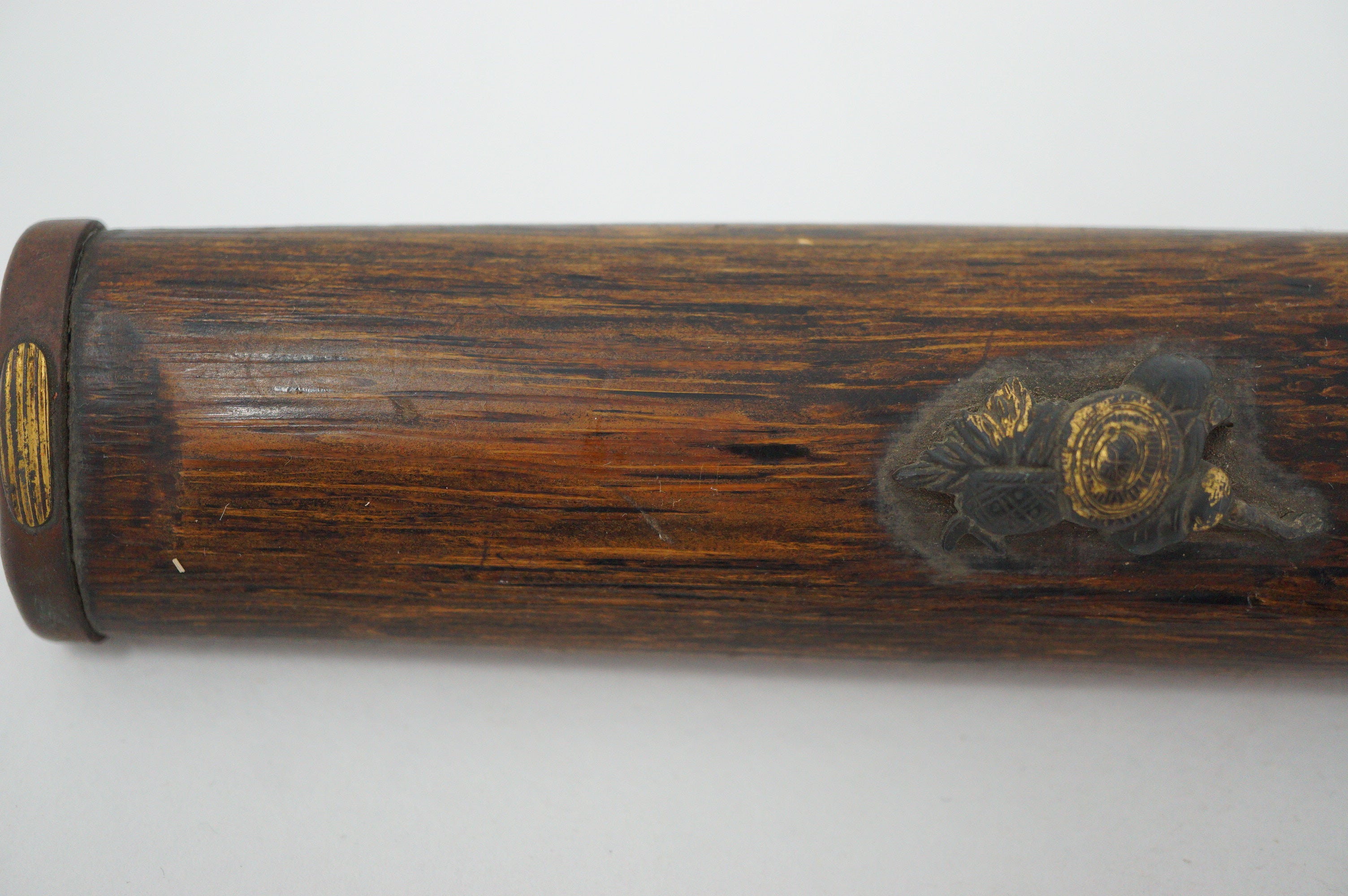 日本 Wakizashi 剑柄含。日本原装 鞍头袖饰垫圈 0728D8