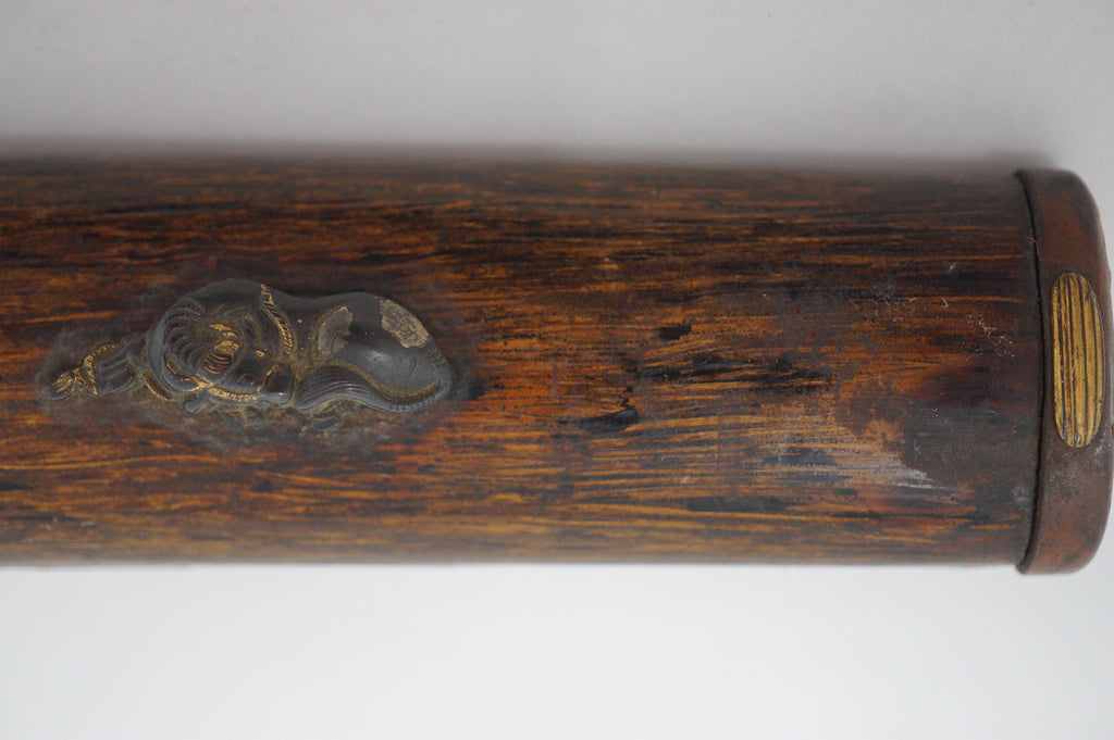 日本 Wakizashi 剑柄含。日本原装 鞍头袖饰垫圈 0728D8