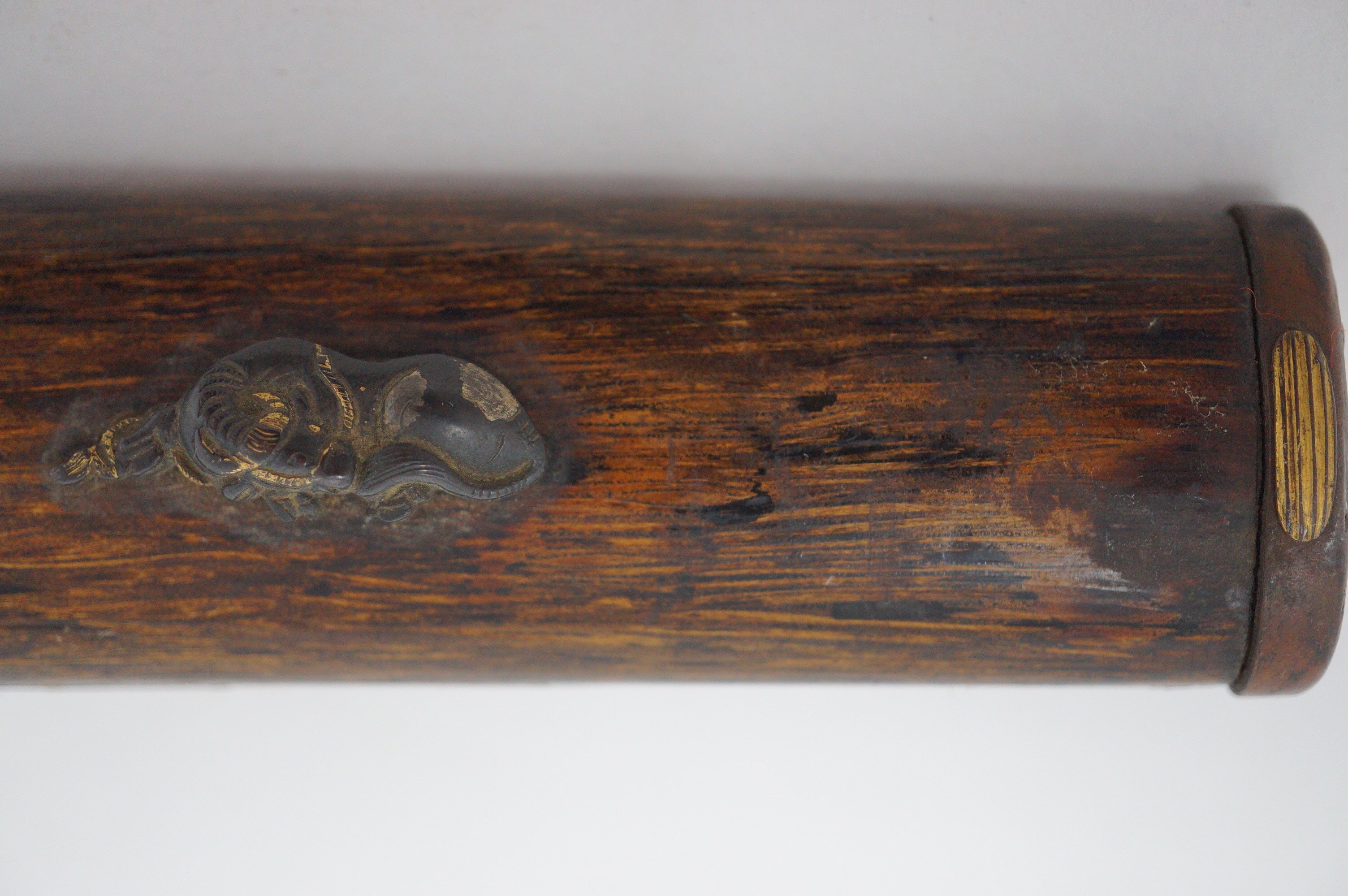 日本 Wakizashi 剑柄含。日本原装 鞍头袖饰垫圈 0728D8