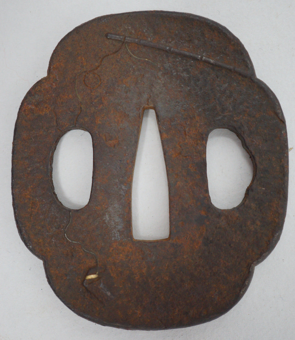日本 Wakizashi 剑柄含。日本原装 鞍头袖饰垫圈 0728D8