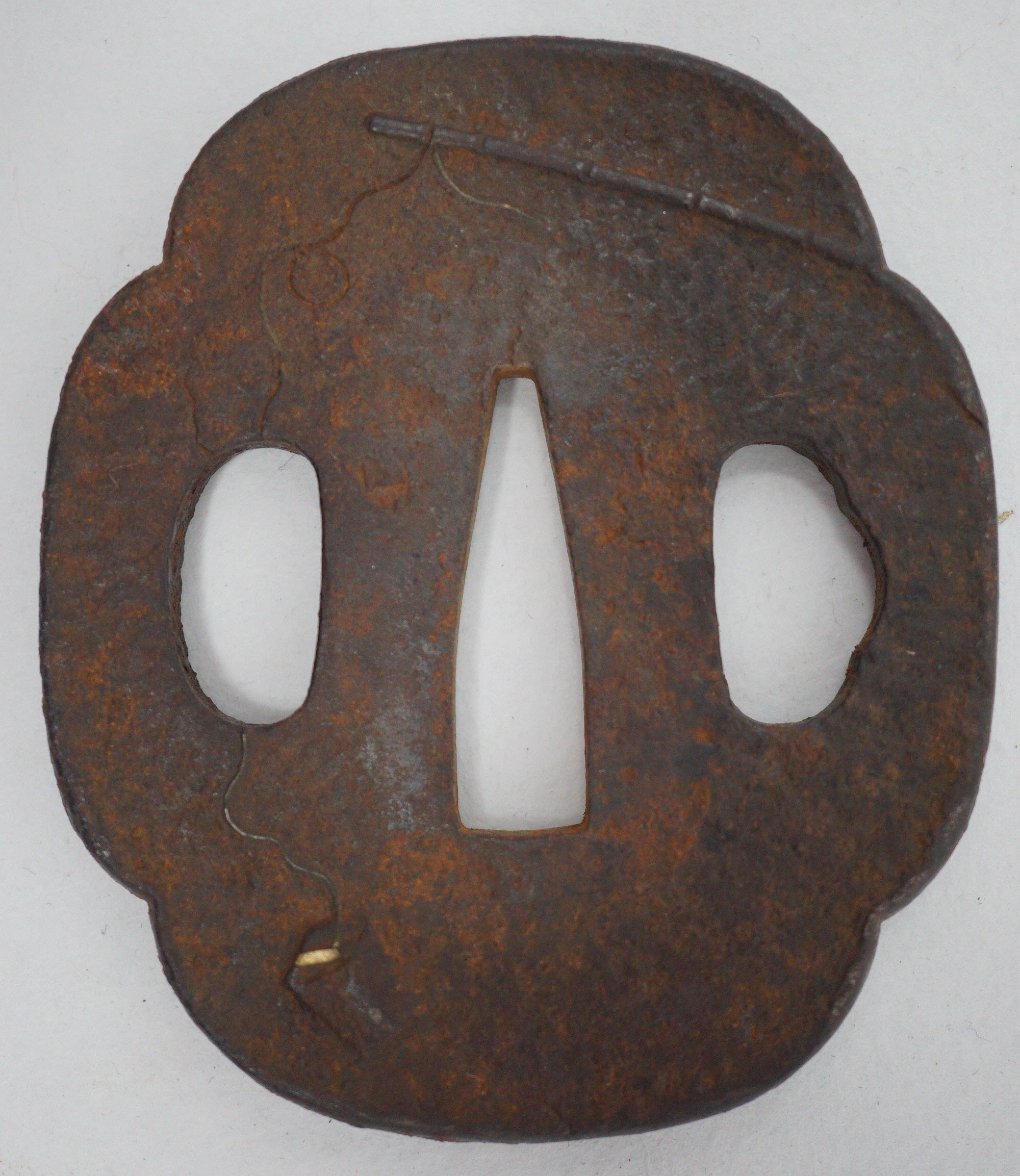 日本 Wakizashi 剑柄含。日本原装 鞍头袖饰垫圈 0728D8