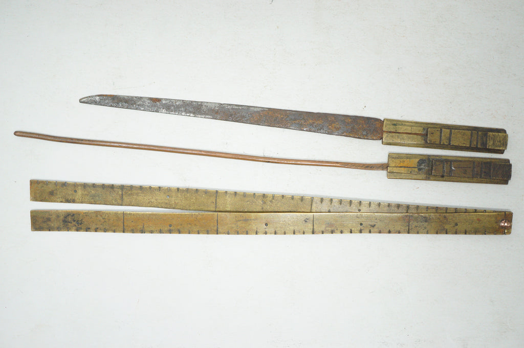Antique Japanese Yatate Set – Portable Calligraphy Tool with Brush, Ruler, Inkwell etc. 0629G8
