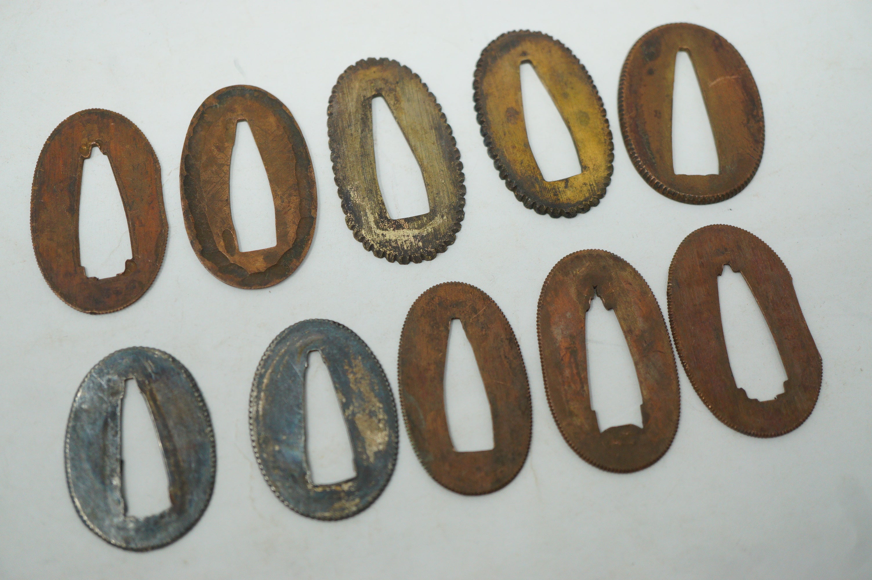 Japanese Seppa-Washer Collection x10 Antique Original Sword Parts from Japan 0212F8