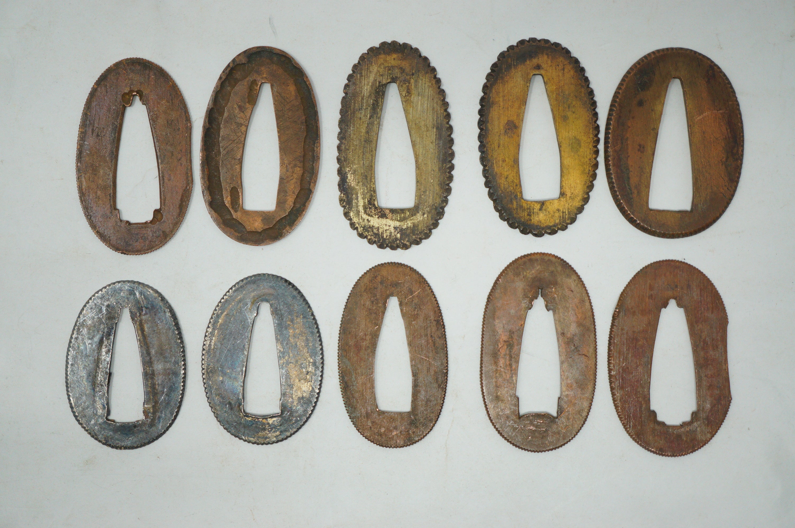 Japanese Seppa-Washer Collection x10 Antique Original Sword Parts from Japan 0212F8