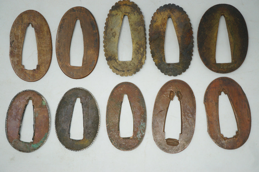 Japanese Seppa-Washer Collection x10 Antique Original Sword Parts from Japan 0212F8