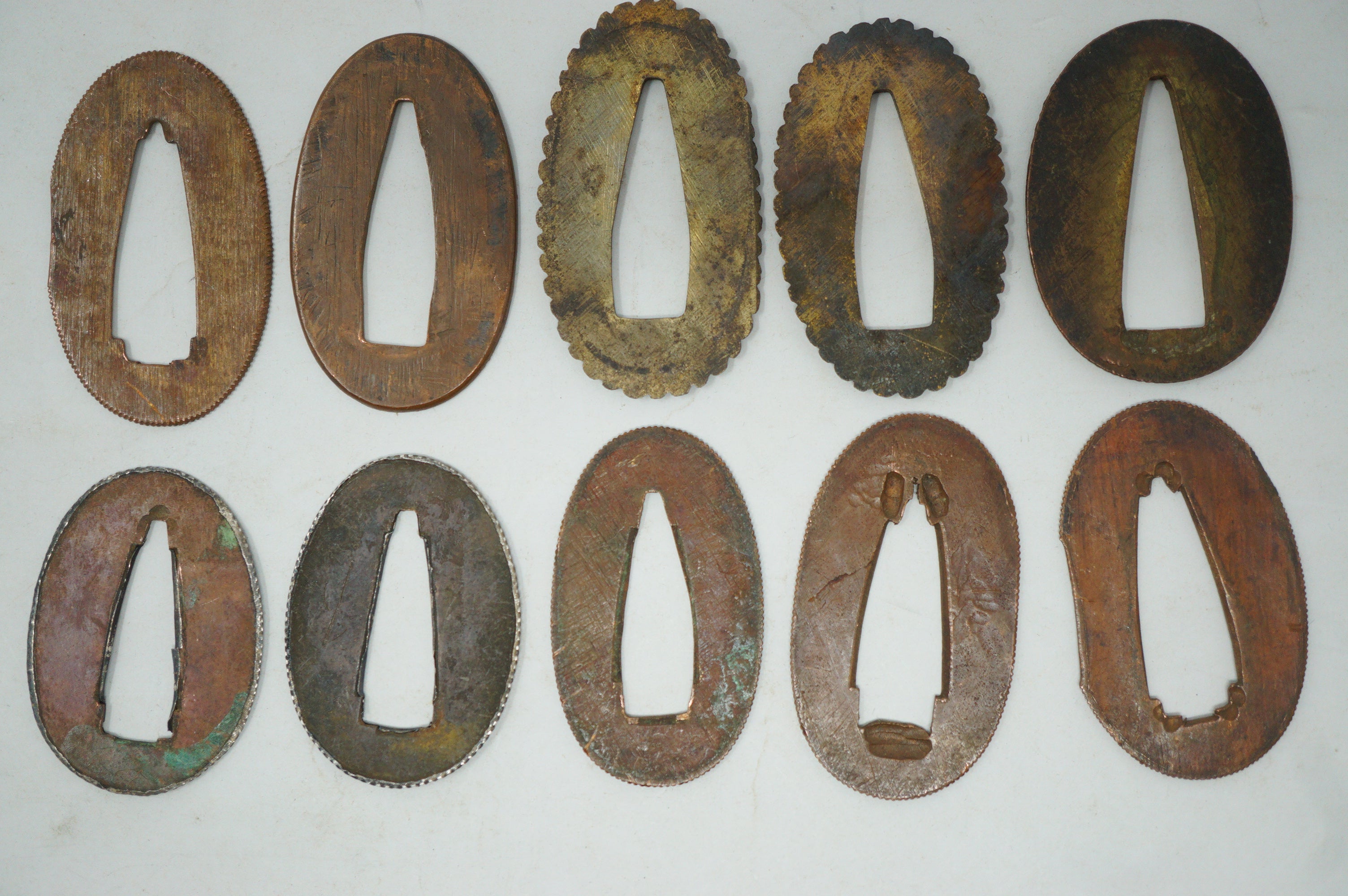 Japanese Seppa-Washer Collection x10 Antique Original Sword Parts from Japan 0212F8