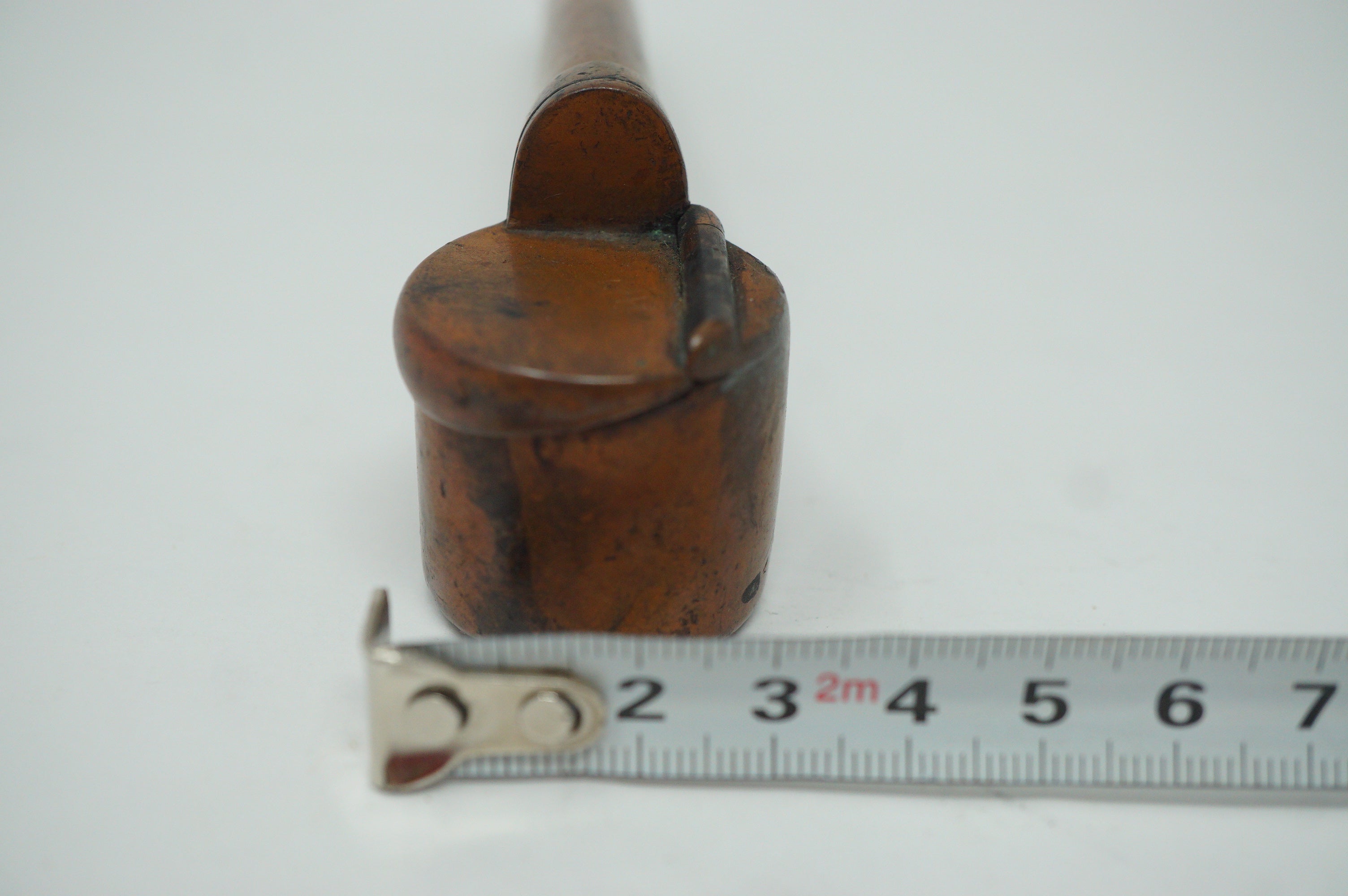 Japanese Portable Calligraphy Ink Container Antique Yatate made of Copper 0930F8