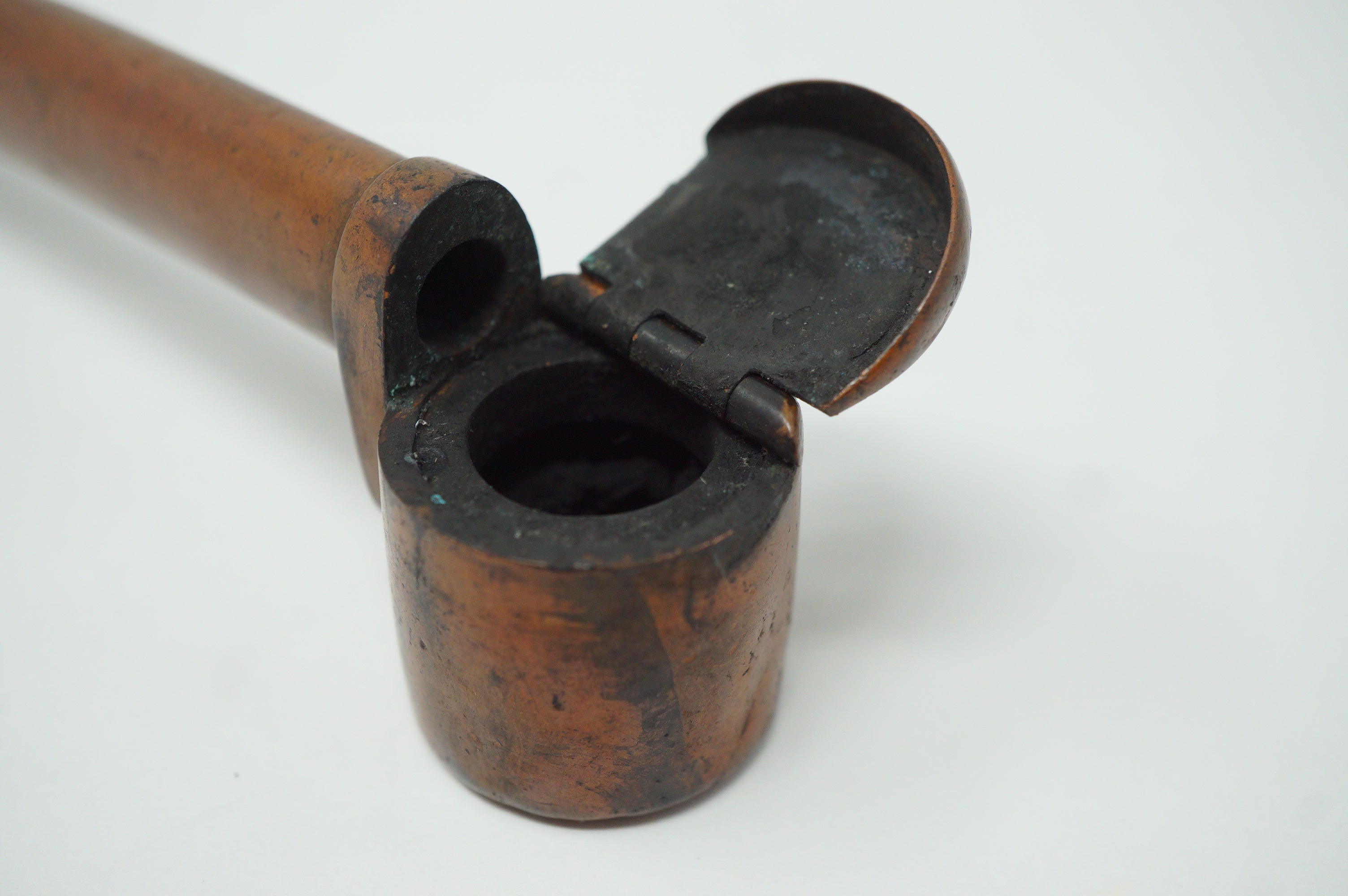 Japanese Portable Calligraphy Ink Container Antique Yatate made of Copper 0930F8