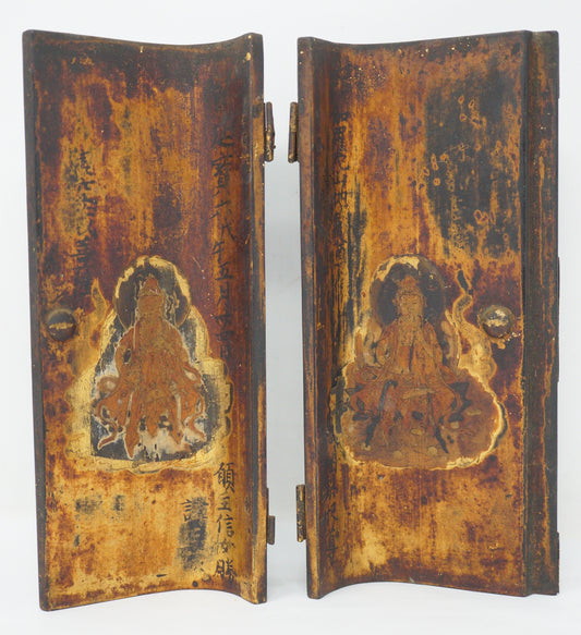 Japanese Buddha House Doors with fine Images Antique Original from Japan 0905E8