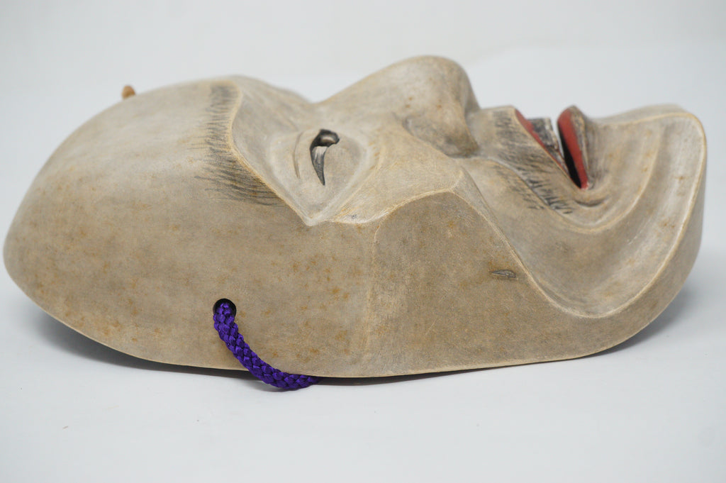 Japanese Yase Otoko Noh Theater Wooden Mask Finely Carved Original from Japan 1227F7