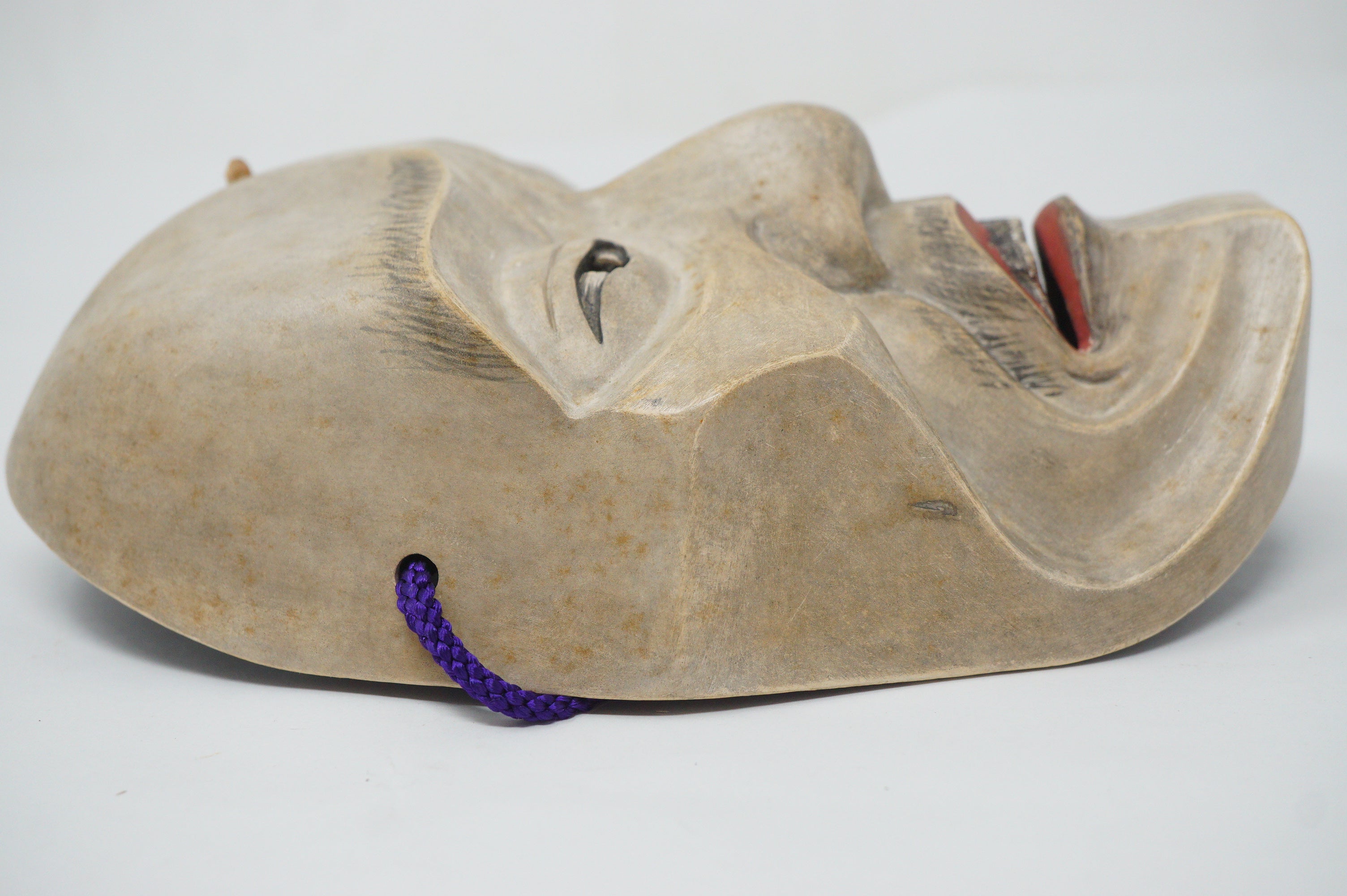 Japanese Yase Otoko Noh Theater Wooden Mask Finely Carved Original from Japan 1227F7