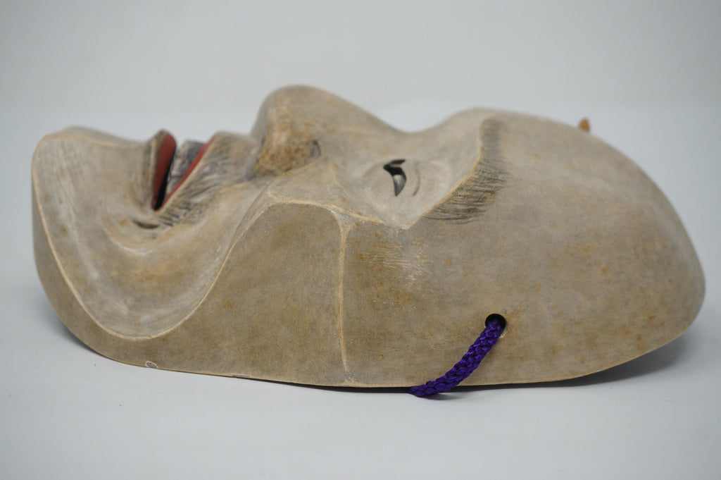 Japanese Yase Otoko Noh Theater Wooden Mask Finely Carved Original from Japan 1227F7