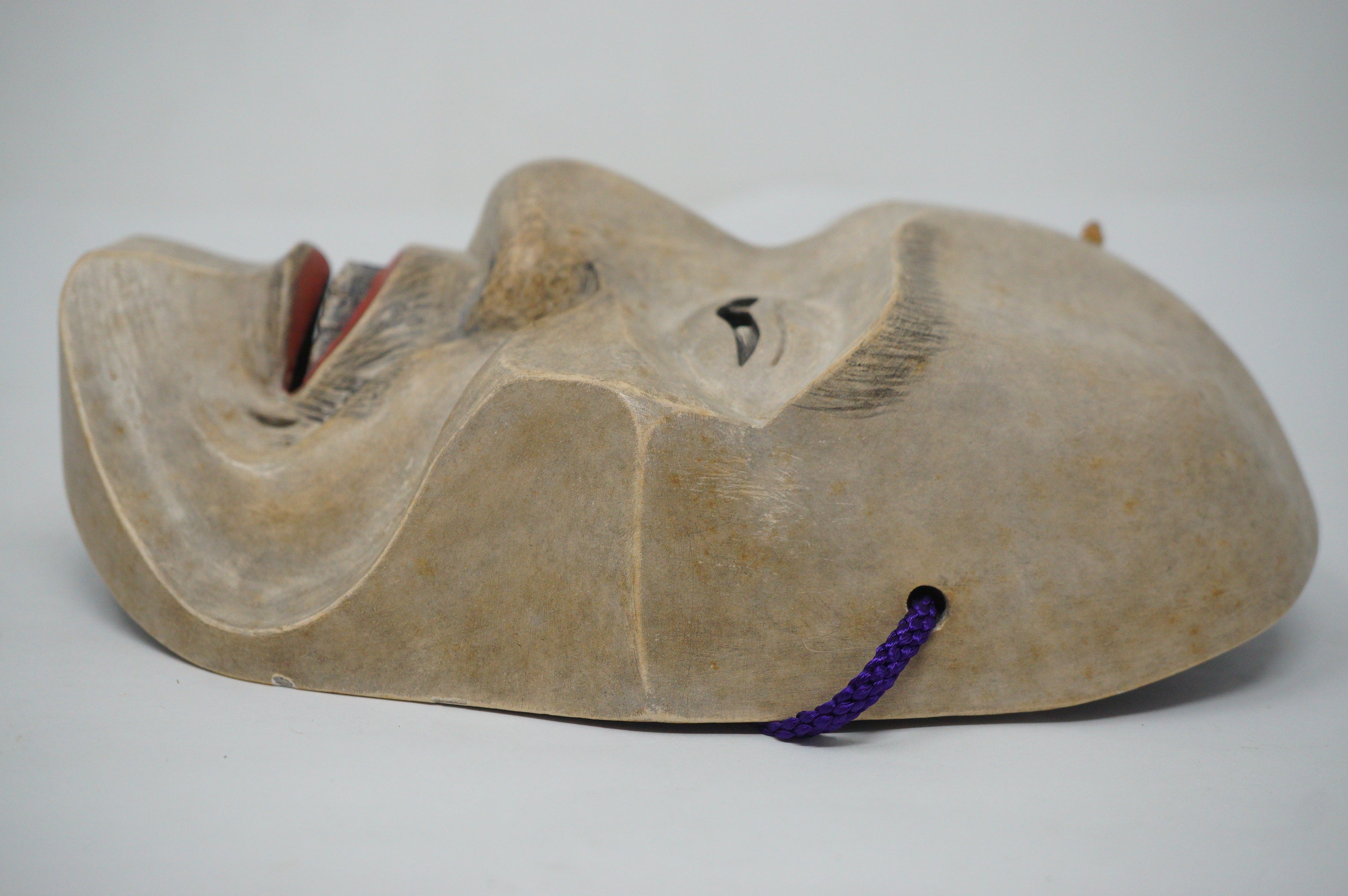 Japanese Yase Otoko Noh Theater Wooden Mask Finely Carved Original from Japan 1227F7