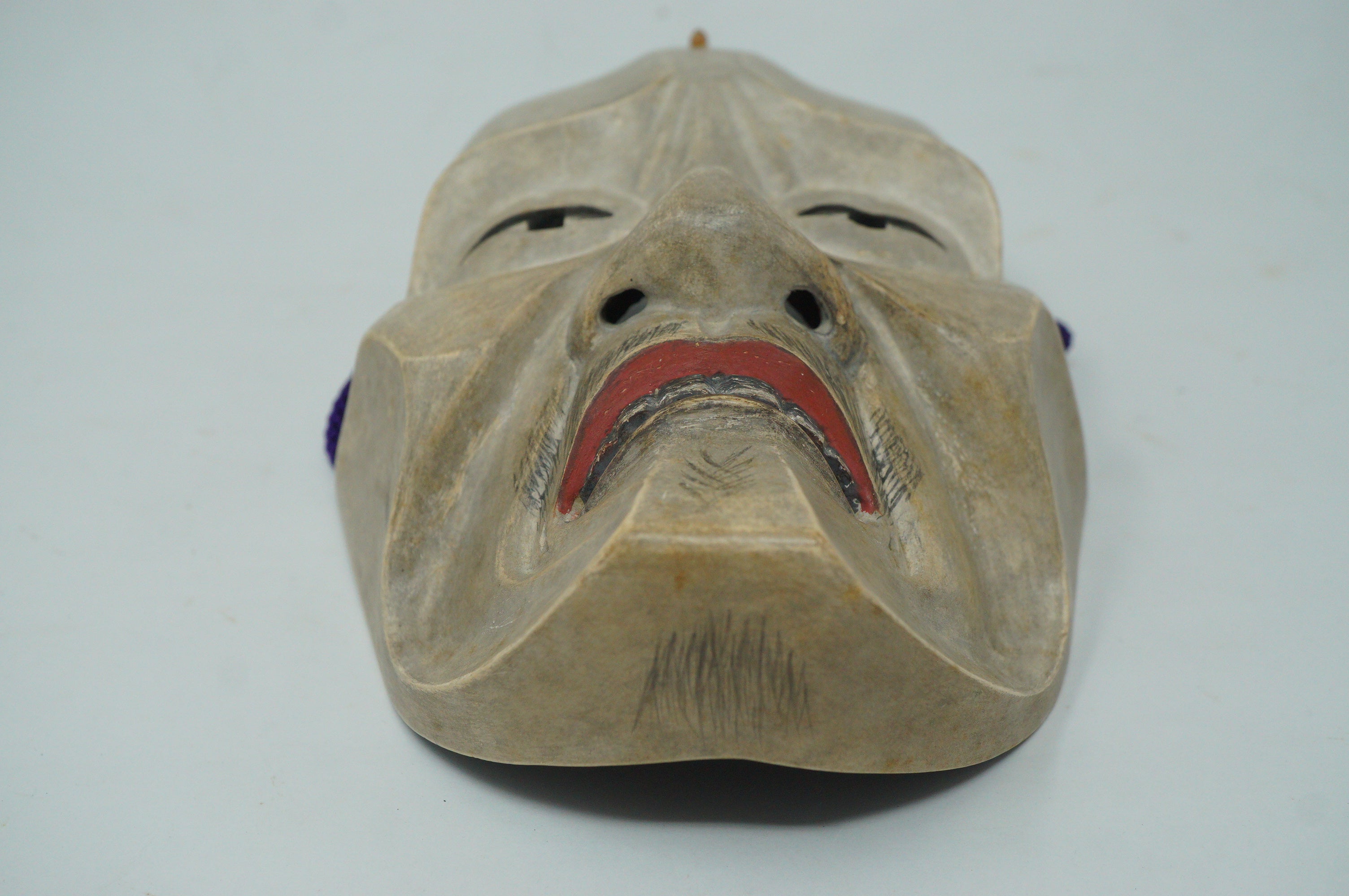 Japanese Yase Otoko Noh Theater Wooden Mask Finely Carved Original from Japan 1227F7