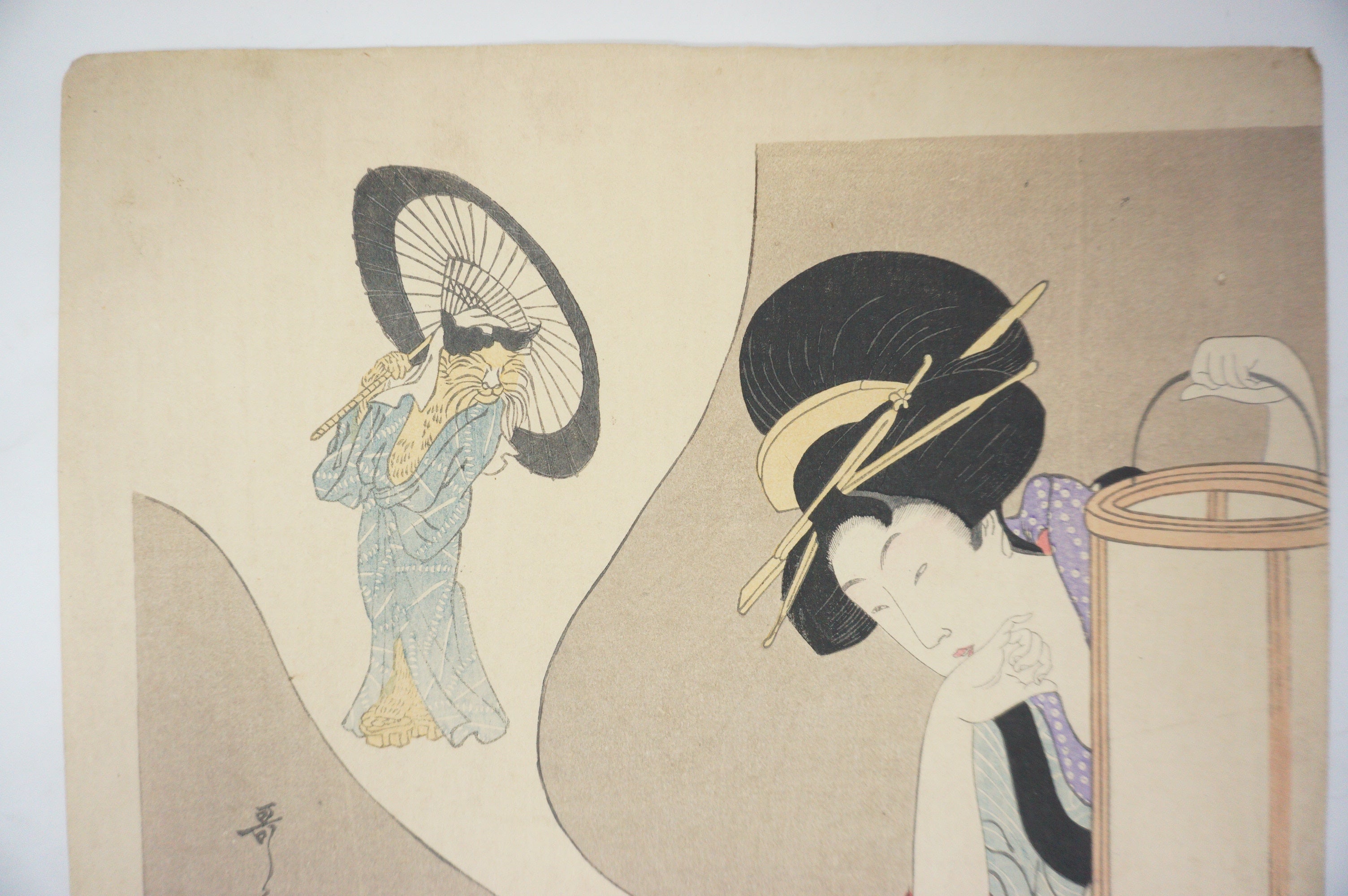 Japanischer Holzschnitt Recarved Edition von Kitagawa Utamaro – The Dreaming Boy 1105D8
