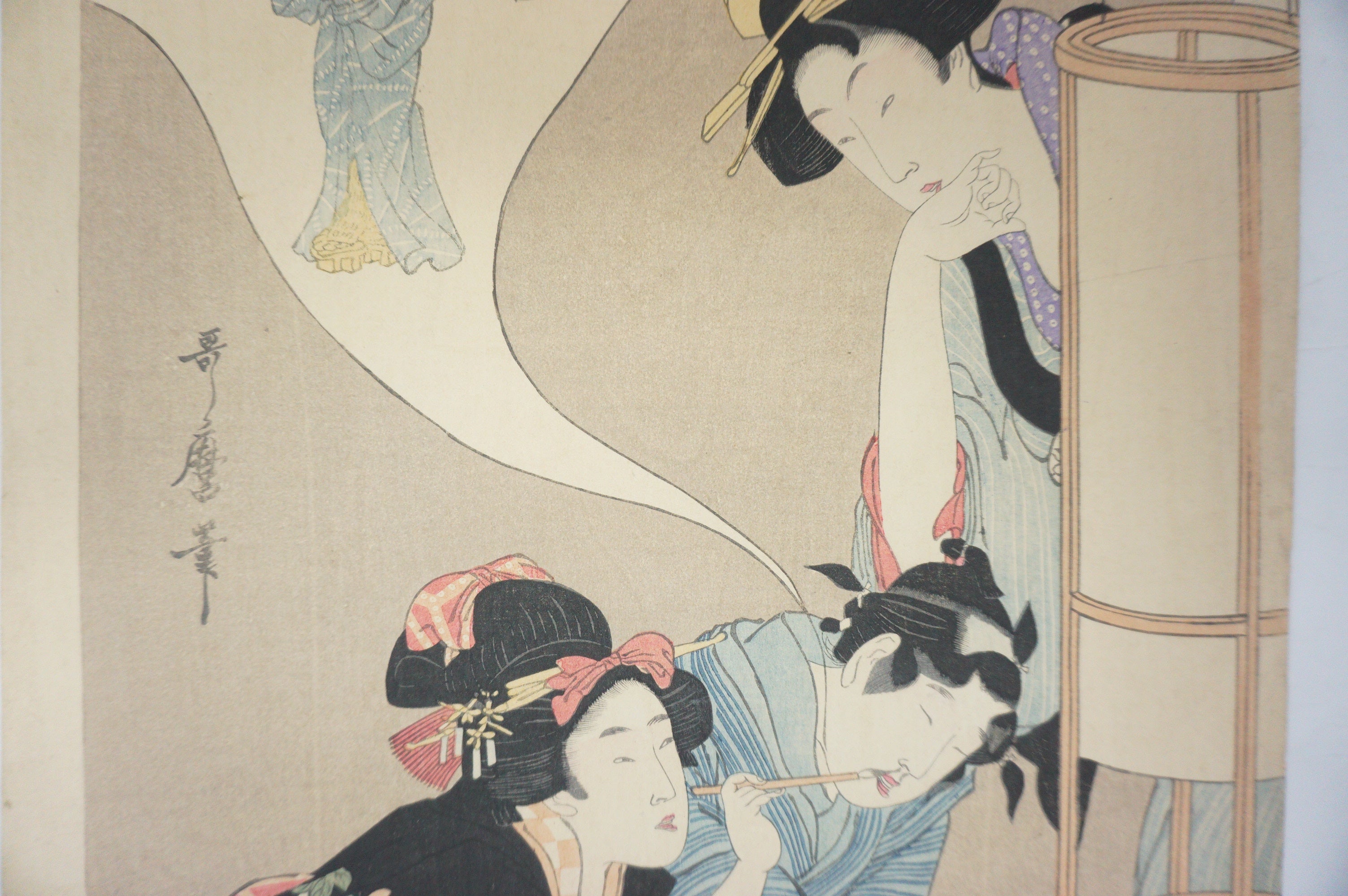 Japanischer Holzschnitt Recarved Edition von Kitagawa Utamaro – The Dreaming Boy 1105D8