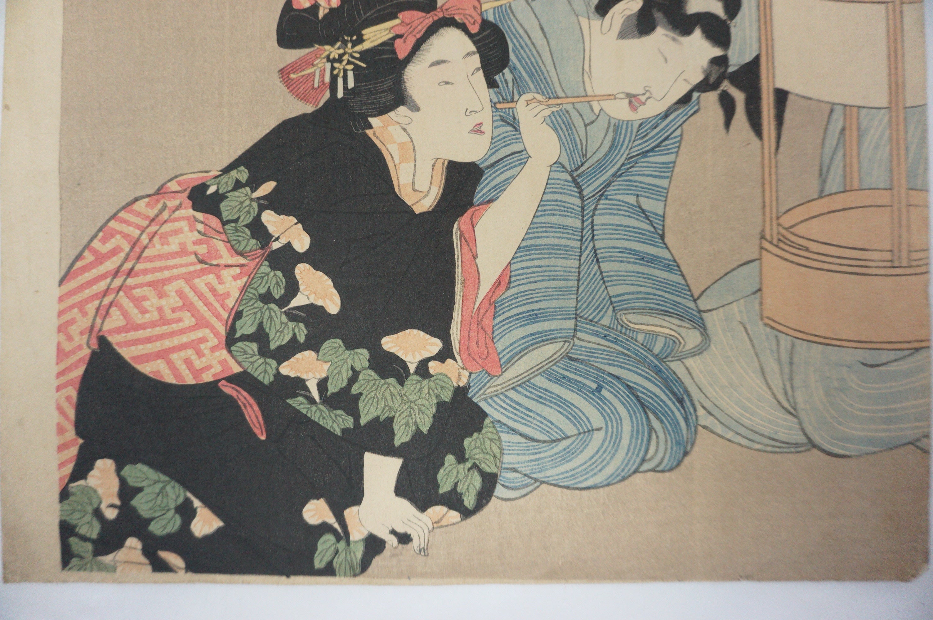 Japanischer Holzschnitt Recarved Edition von Kitagawa Utamaro – The Dreaming Boy 1105D8