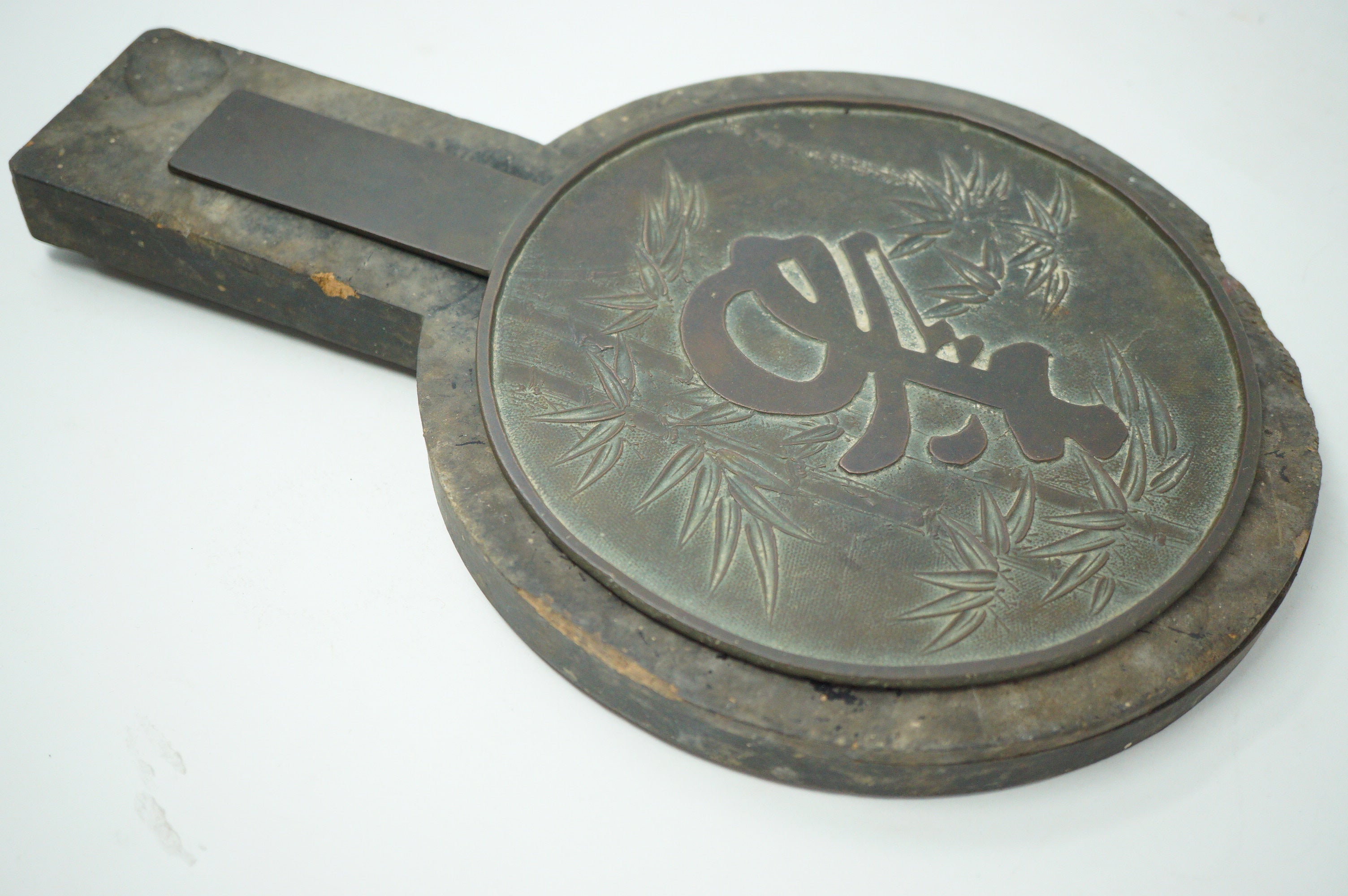 Edo period Tekami Hand Mirror in Original Box 0602D8
