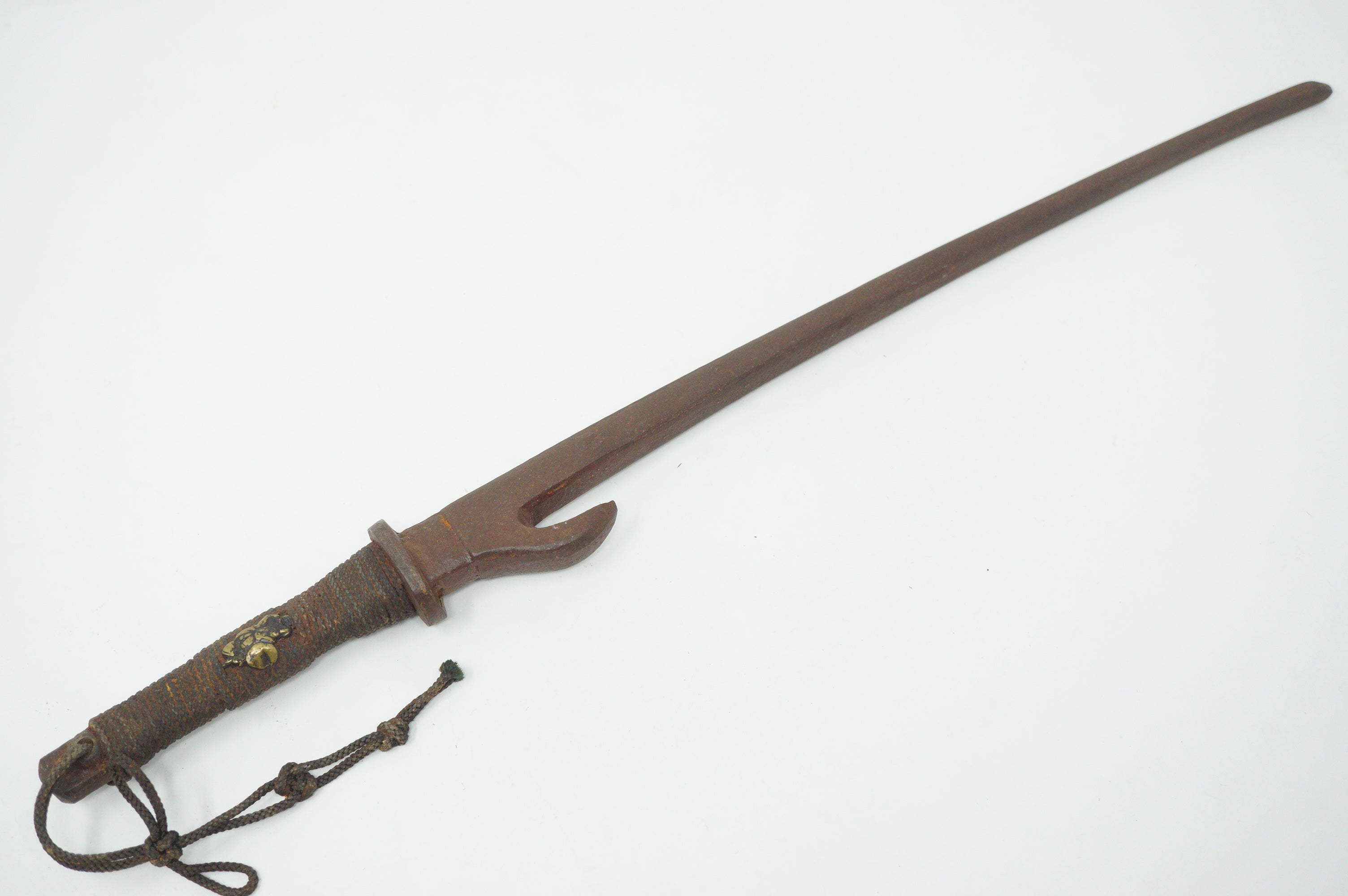 Antique Japanese Jute Iron Stick Edo Period Original from Japan 0331G8