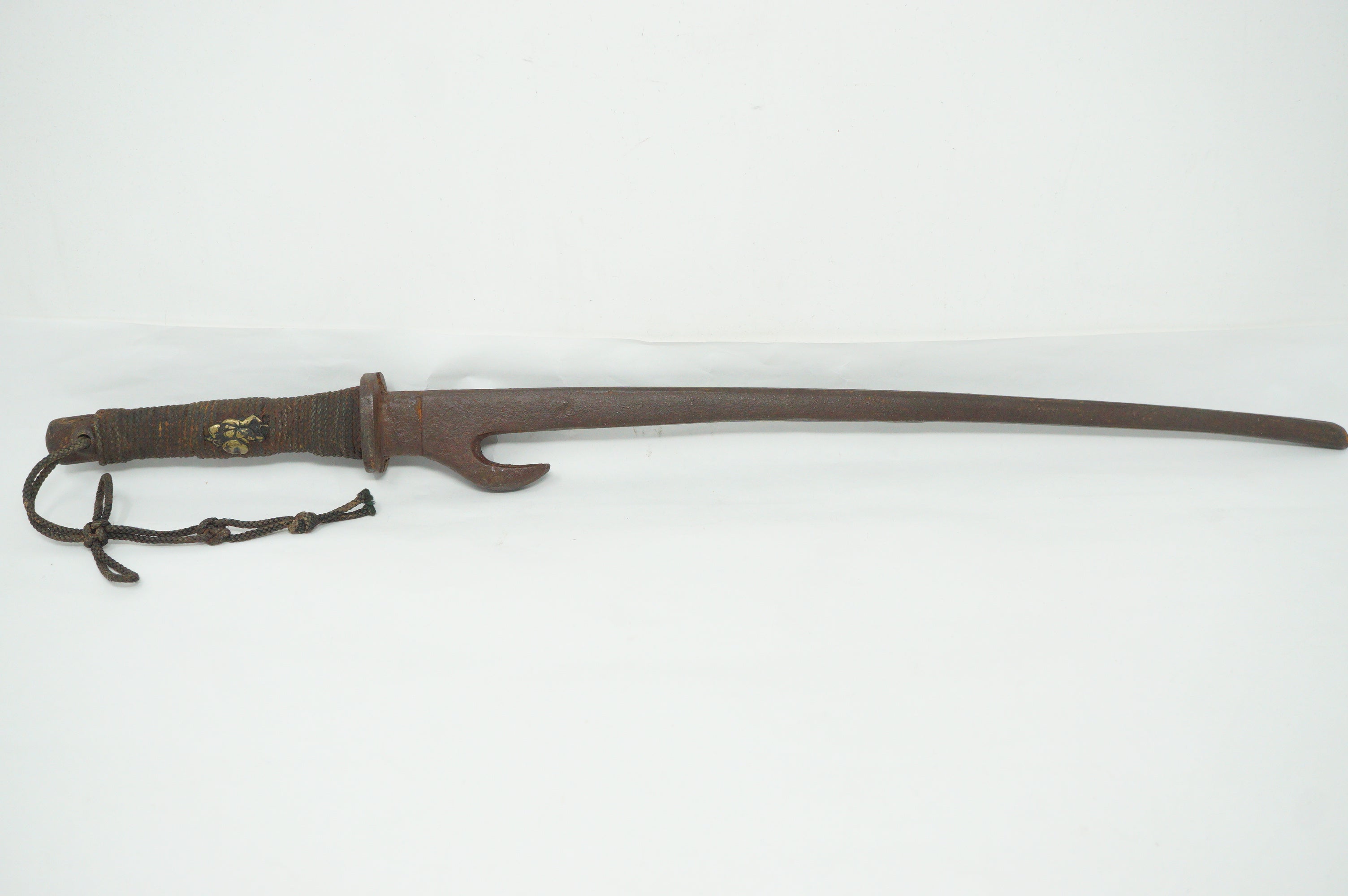 Antique Japanese Jute Iron Stick Edo Period Original from Japan 0331G8