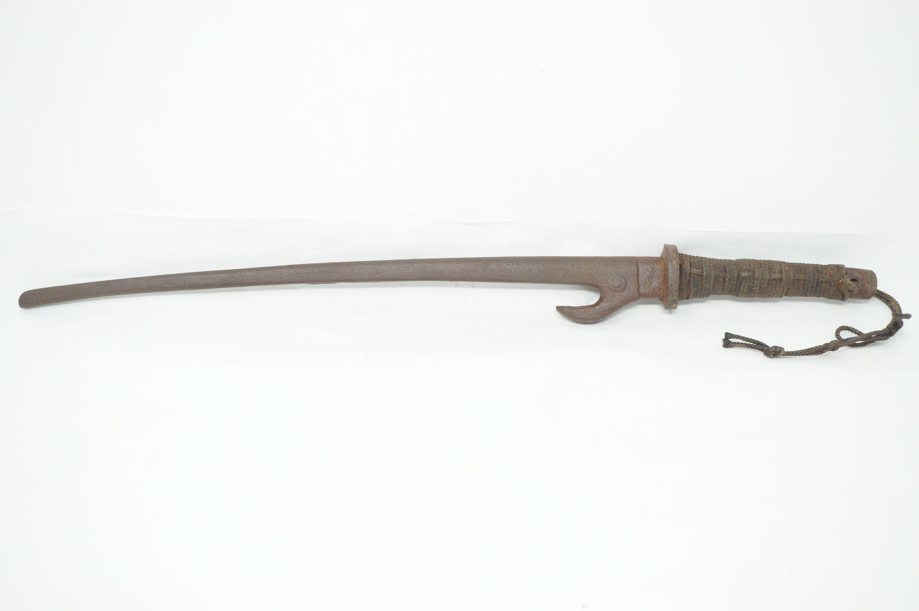 Antique Japanese Jute Iron Stick Edo Period Original from Japan 0331G8