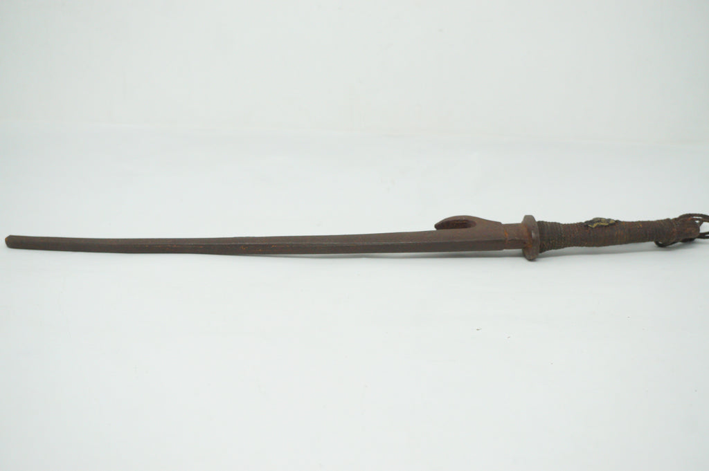 Antique Japanese Jute Iron Stick Edo Period Original from Japan 0331G8