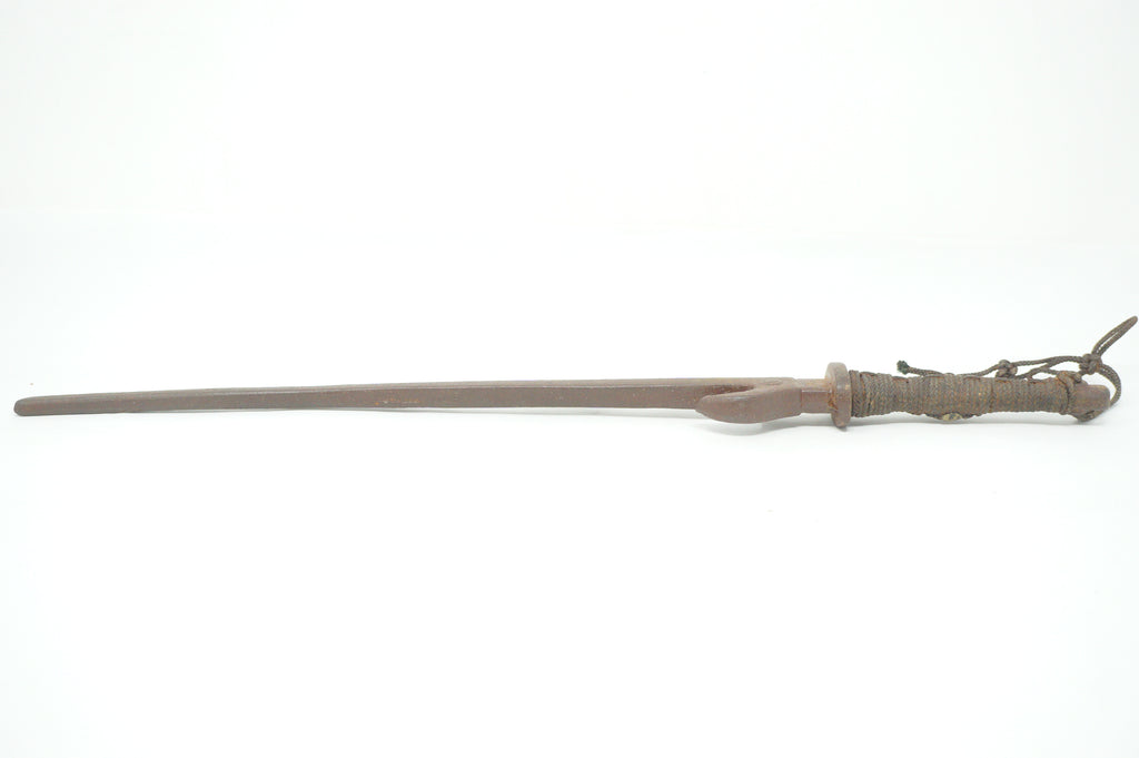 Antique Japanese Jute Iron Stick Edo Period Original from Japan 0331G8