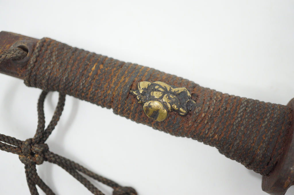 Antique Japanese Jute Iron Stick Edo Period Original from Japan 0331G8