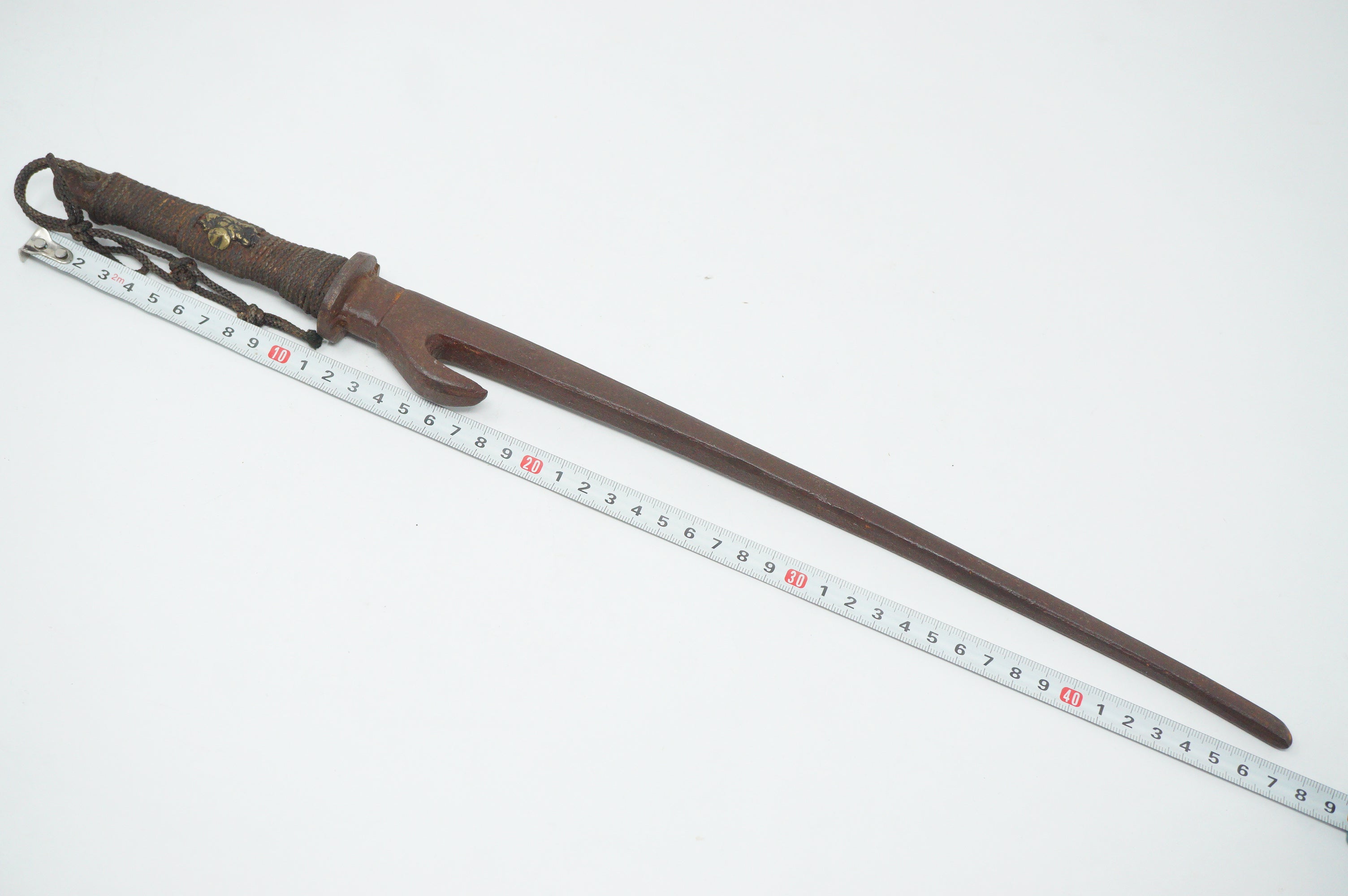Antique Japanese Jute Iron Stick Edo Period Original from Japan 0331G8