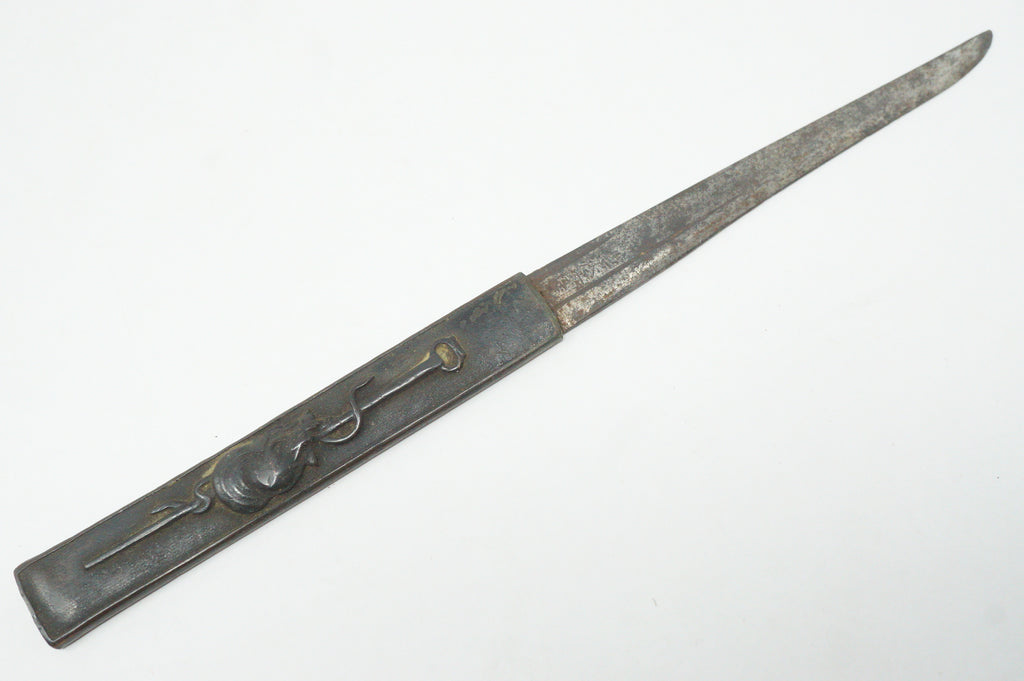 Japanese Kozuka Knife Signed Iron Blade Antique Sword Accessories from Japan 0617G9