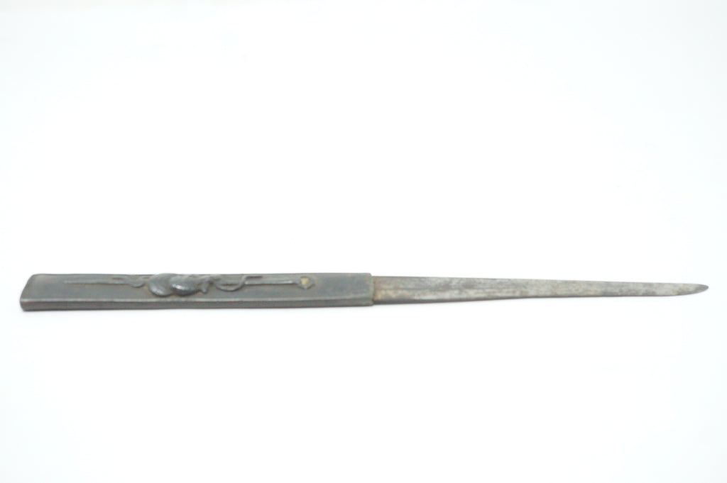 Japanese Kozuka Knife Signed Iron Blade Antique Sword Accessories from Japan 0617G9