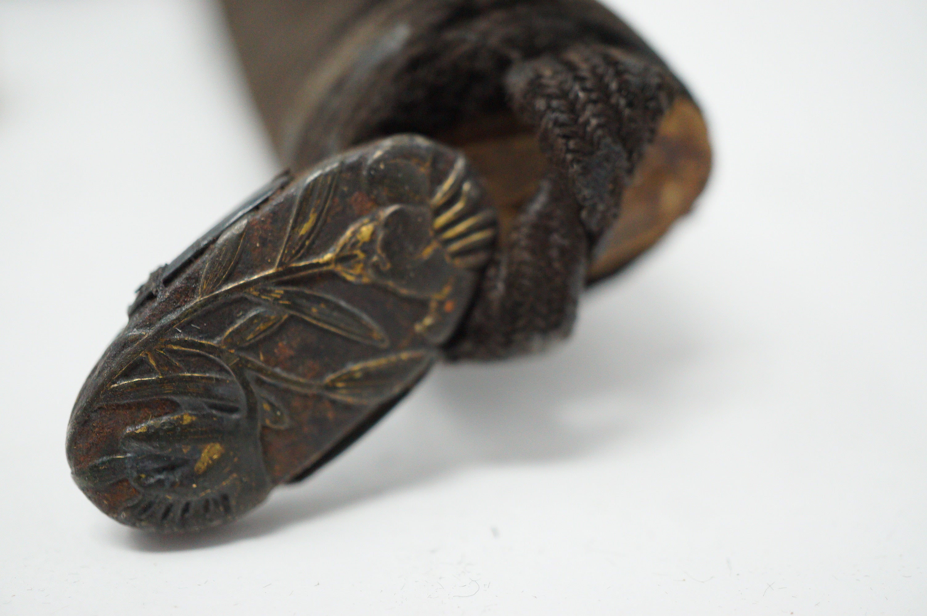 Japanese Wakizashi Sword Parts Saya Tsuka Tsuba etc. Antique Original from Japan 0119E9