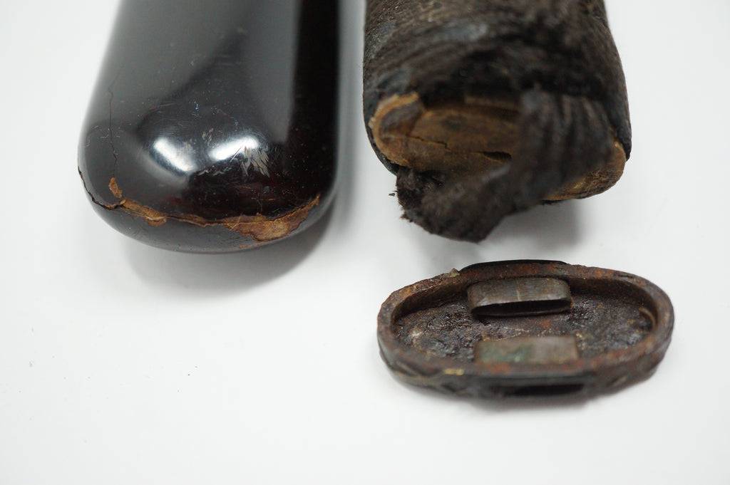 Japanese Wakizashi Sword Parts Saya Tsuka Tsuba etc. Antique Original from Japan 0119E9