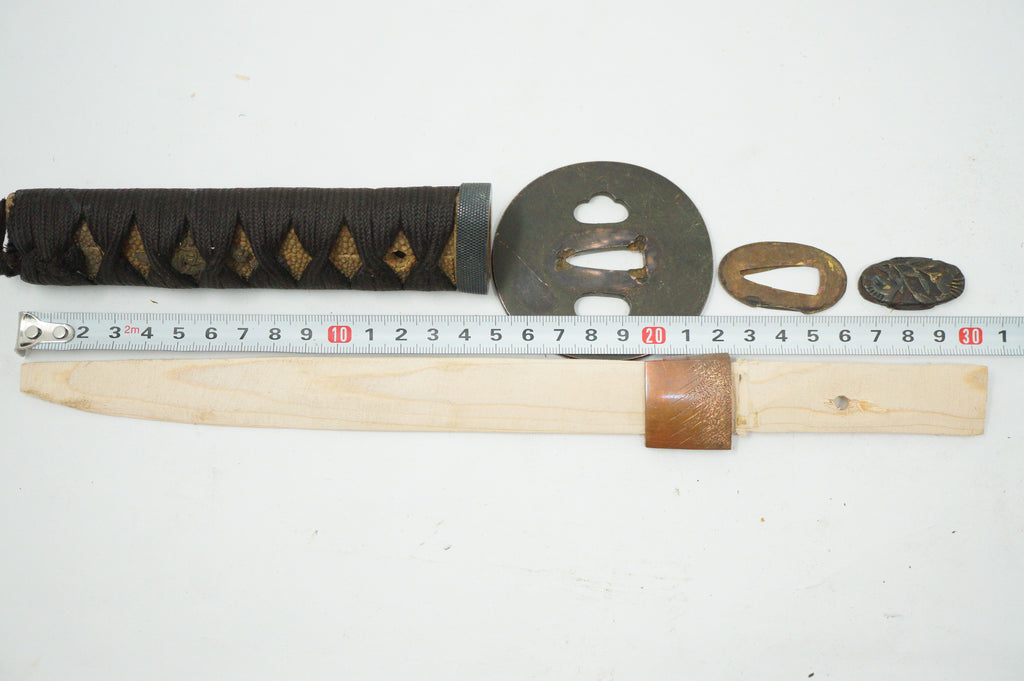 Japanese Wakizashi Sword Parts Saya Tsuka Tsuba etc. Antique Original from Japan 0119E9