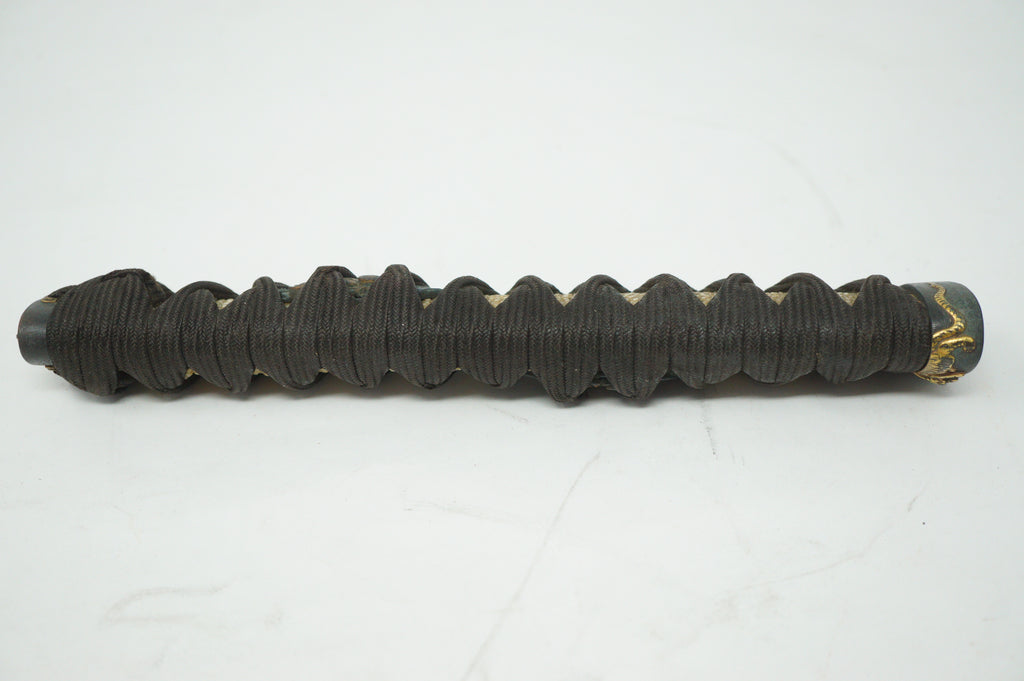 Japanese Katana Sword Parts Tsuka Handle Tiger Inlays Signed Tsuba Guard Original Set 0922F9