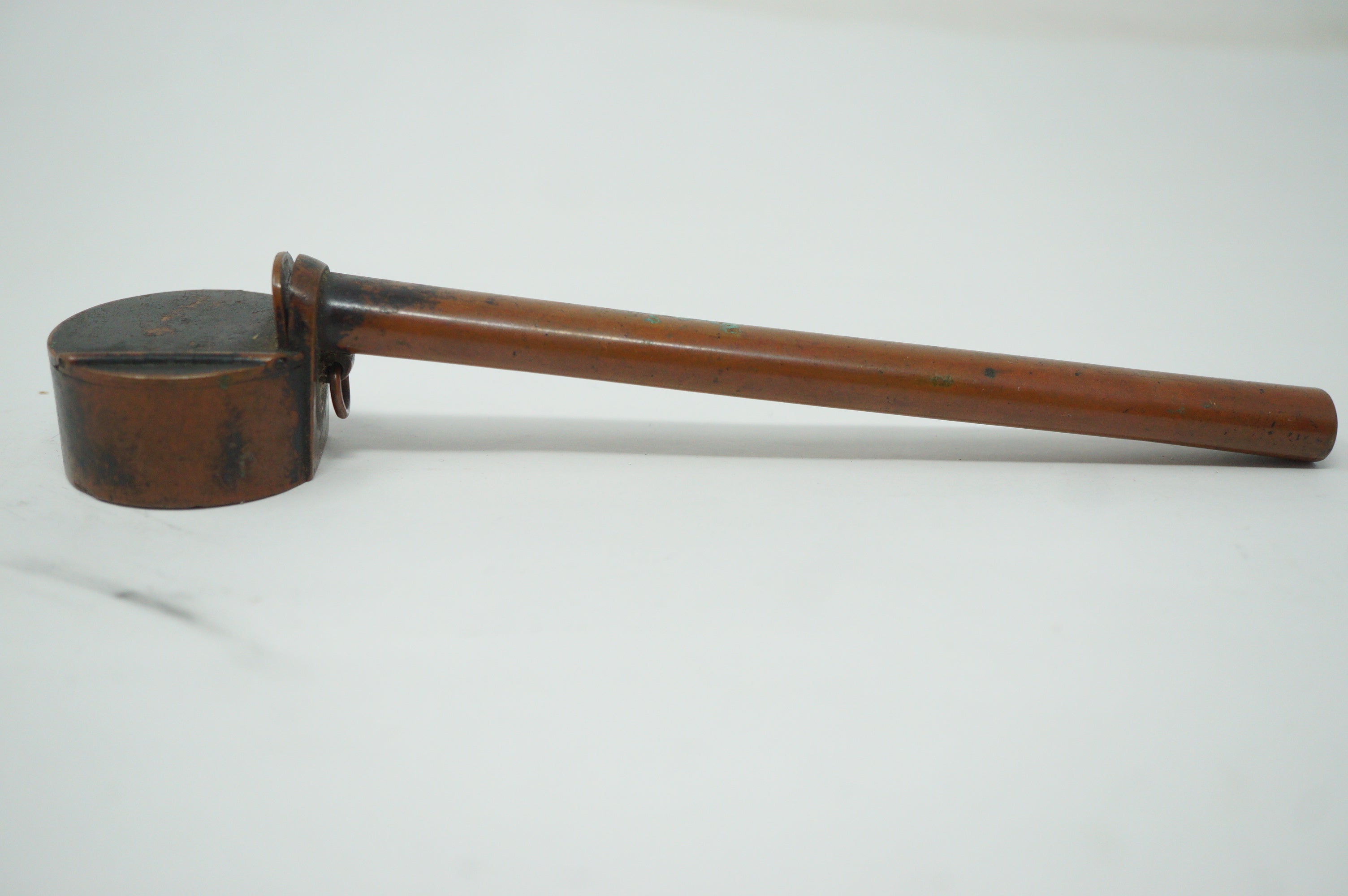 Japanese Portable Calligraphy Ink Container Antique Yatate made of Copper incl. Brush 0930F9