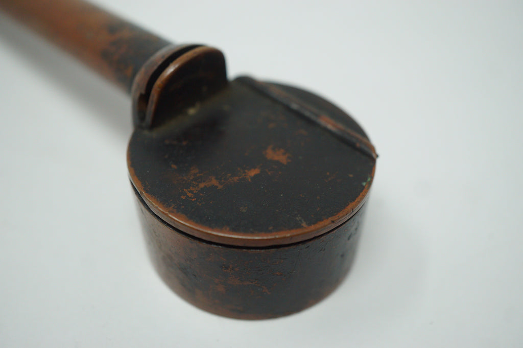 Japanese Portable Calligraphy Ink Container Antique Yatate made of Copper incl. Brush 0930F9