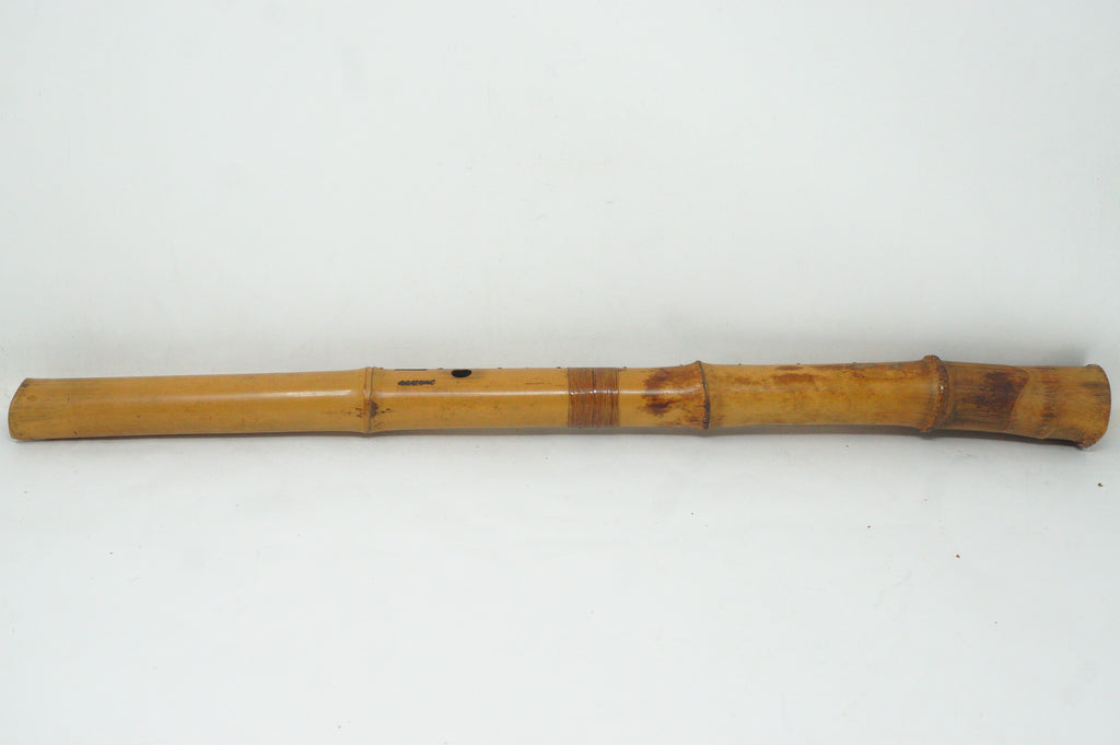 Japanese Antique Shakuhachi Flute Jointed Purple Fabric Bags Cap 0921G9