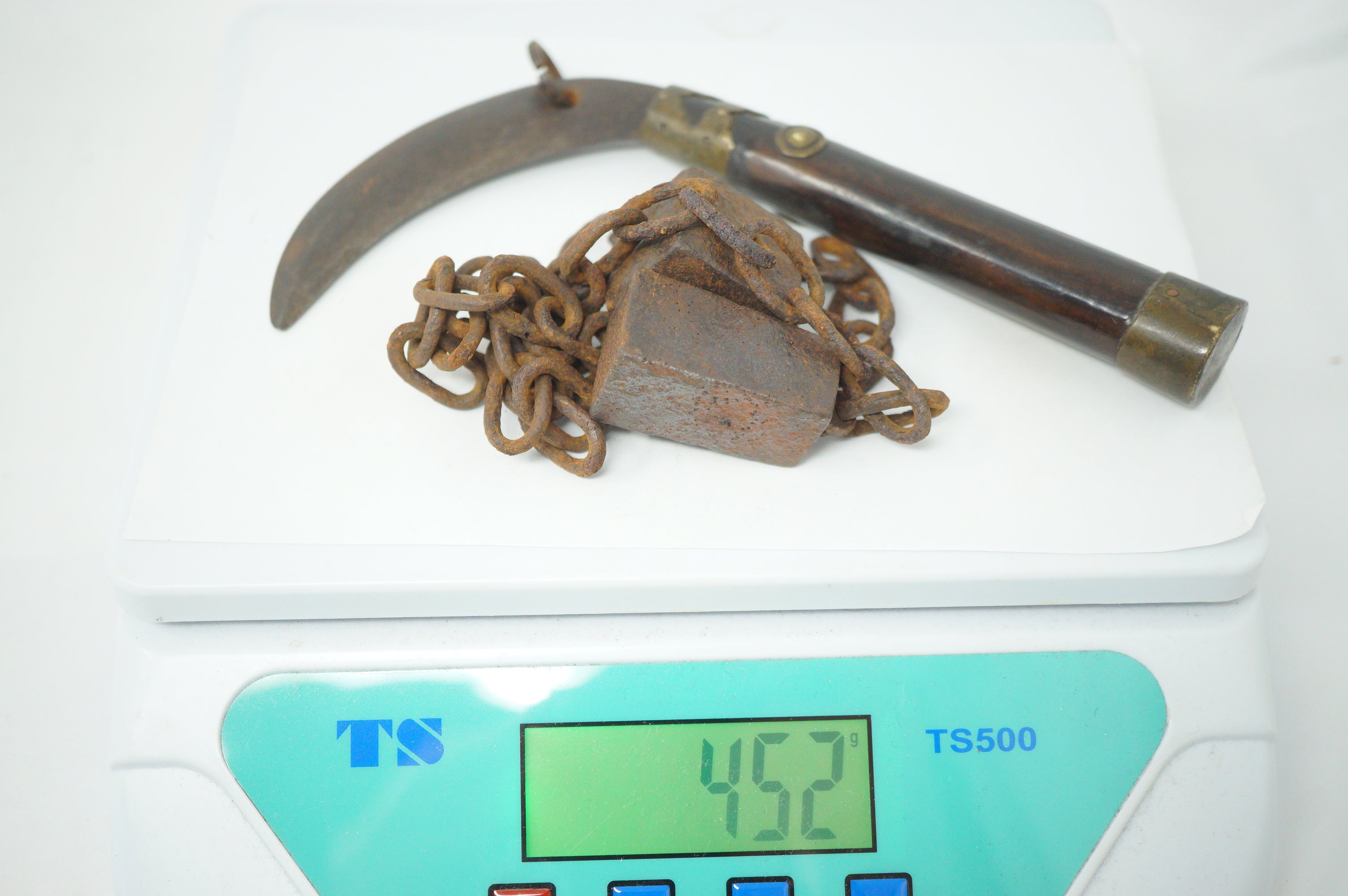 Japanese Kusarigama Antique Sickle Chain & Weights Original from Japan 1223F9