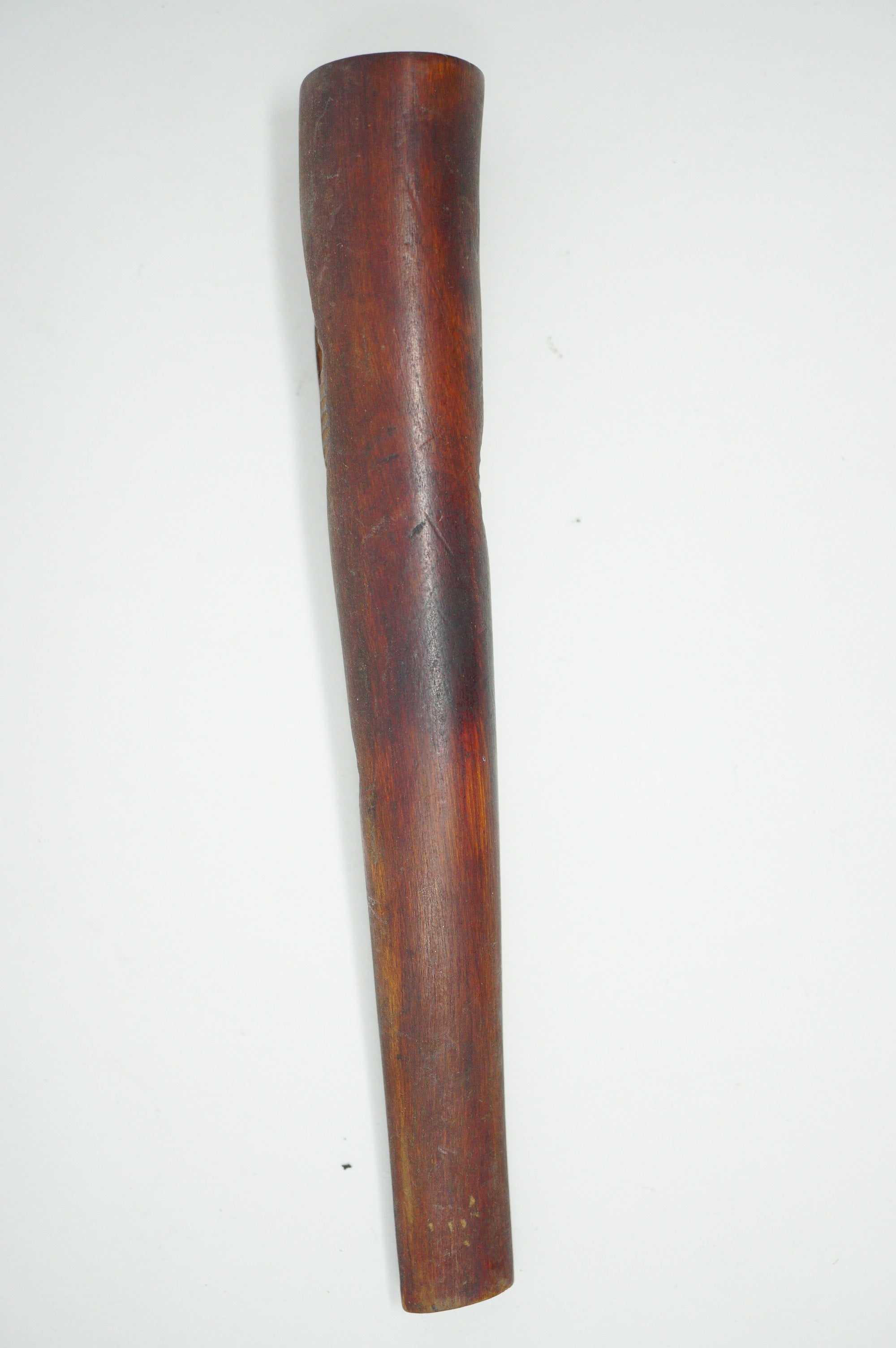 Japanisches antikes Zigarettenmundstück aus Holz mit geschnitztem Hannya-Masken-Design 0507E9
