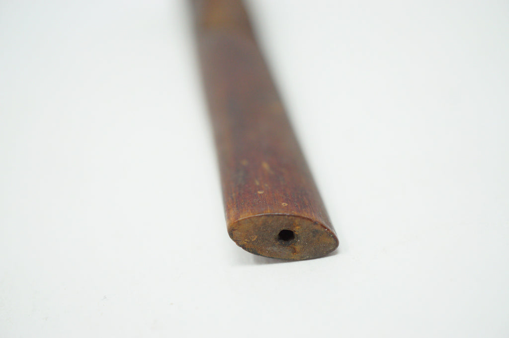 Japanisches antikes Zigarettenmundstück aus Holz mit geschnitztem Hannya-Masken-Design 0507E9