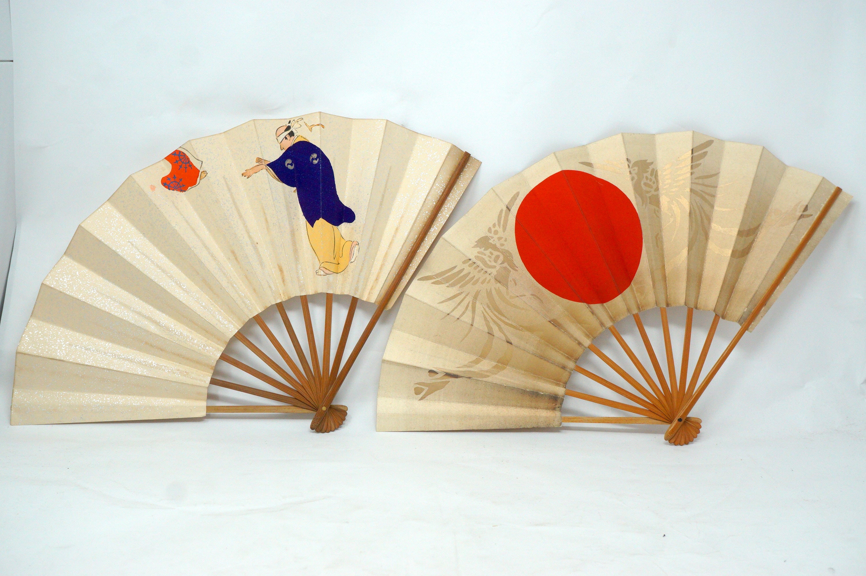 Japanische Sensu Faltfächer-Kollektion x10 Vintage Original 扇子 aus Japan 1127D9