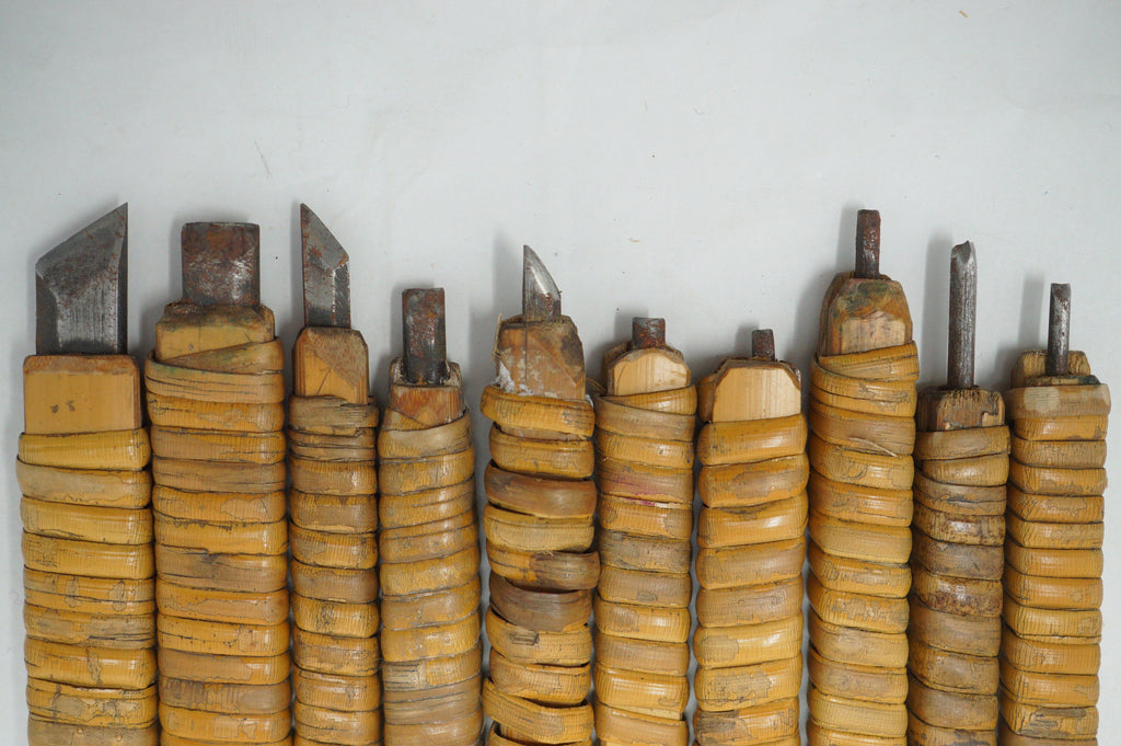 Japanese Vintage Chisel Collection for detailed Woodcarving in original Box 1129D9