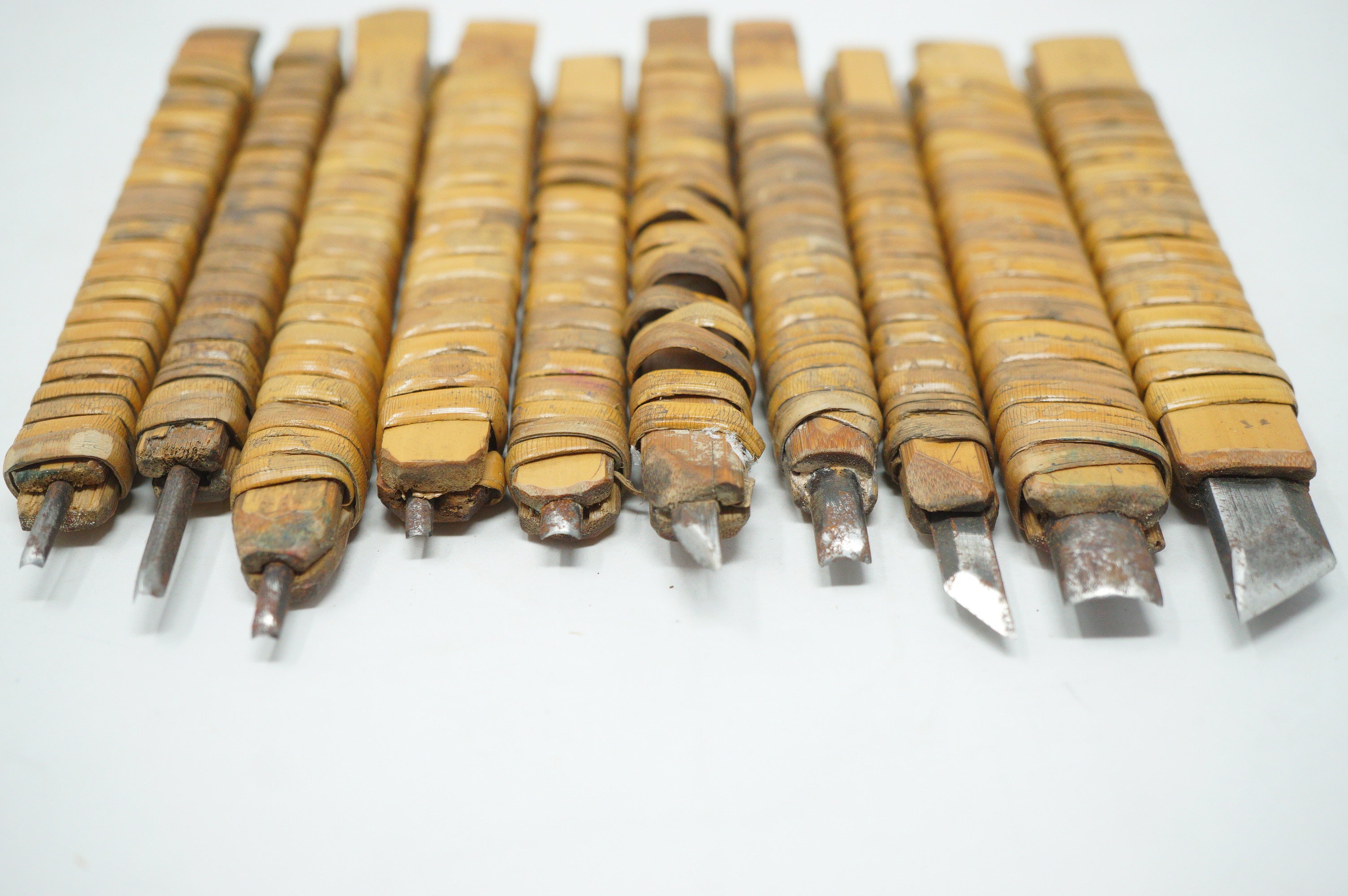Japanese Vintage Chisel Collection for detailed Woodcarving in original Box 1129D9